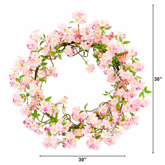 Faux 30 Inch Cherry Blossom Wreath - Retail $69 - Image 3
