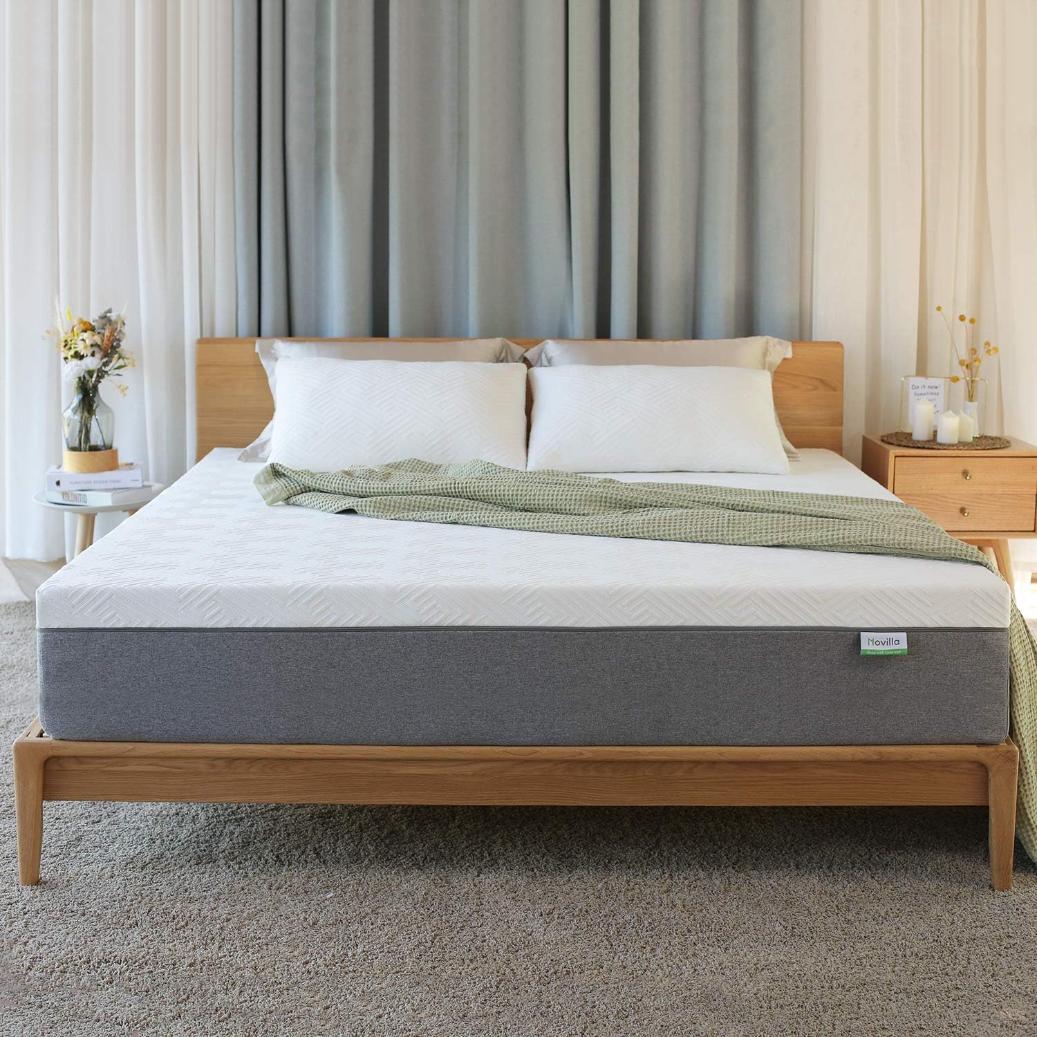 NEW - Novilla Queen Size Mattress, 12 Inch Gel Memory Foam Mattress for Cool Sleep & Pressure Relief, Medium Plush Feel with Motion Isolating, Bliss - Retail $345