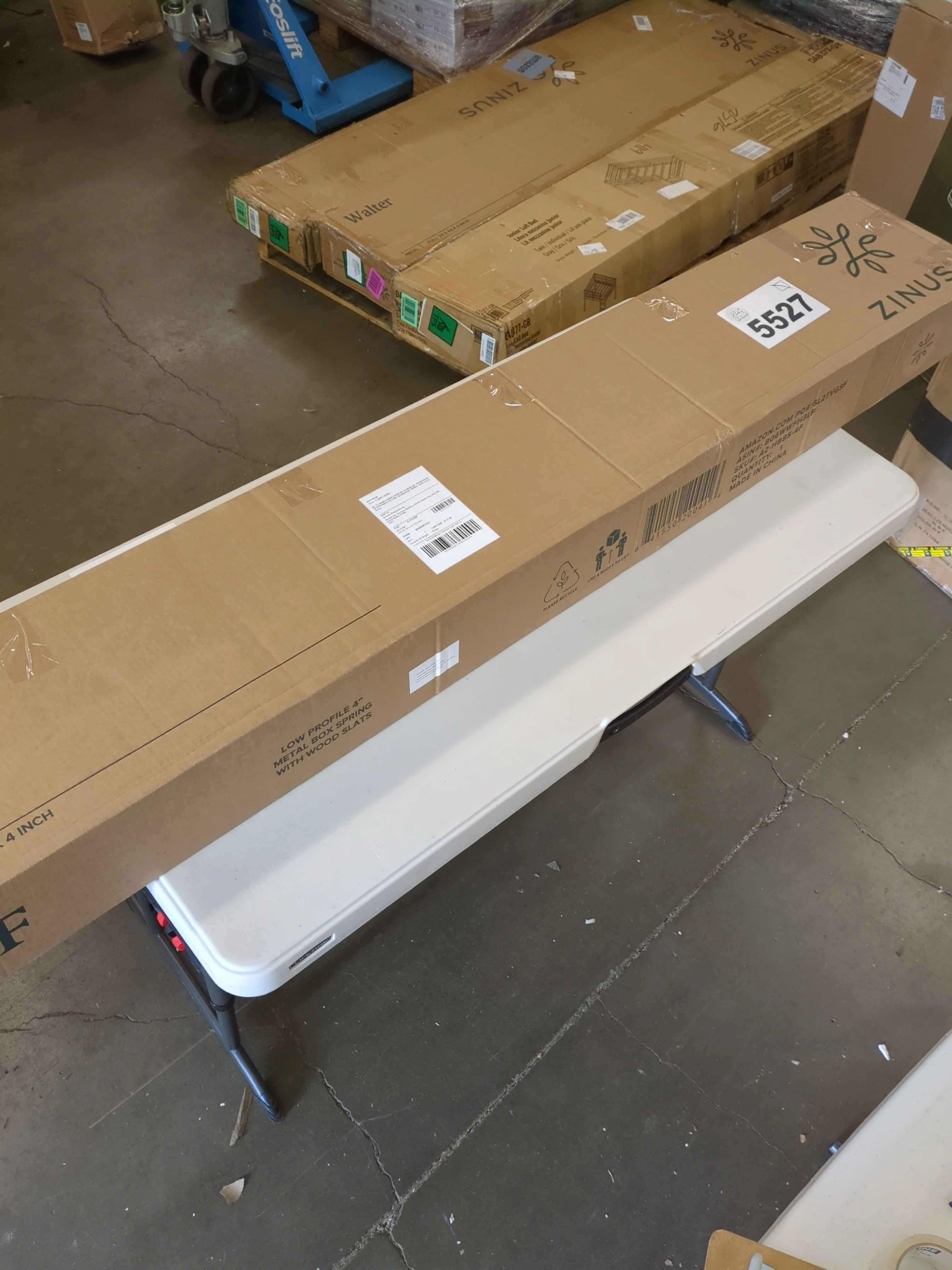 NEW - ZINUS 4 Inch FULL Metal Box Spring with Wood Slats, Mattress Foundation, Sturdy Steel Structure, Easy Assembly - Retail $139 - Image 7