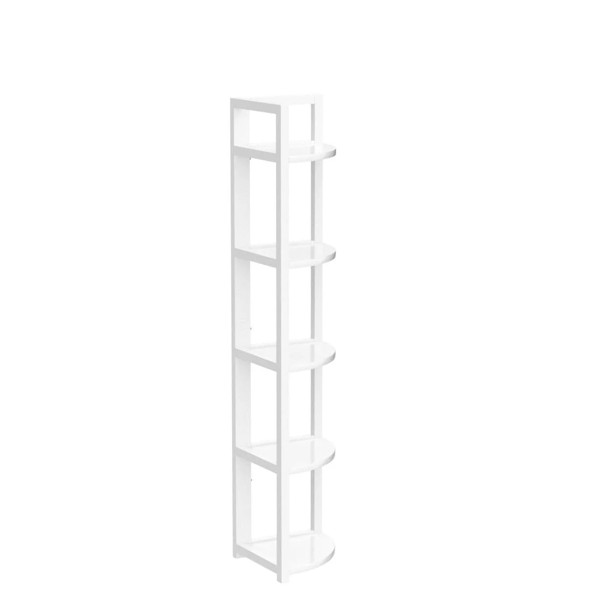 Tribesigns 5 Tier Corner Shelf, Modern Corner Bookshelf Small Bookcase Storage Rack Plant Stand for Living Room, Home Office, Kitchen, Small Space (White) - Image 4