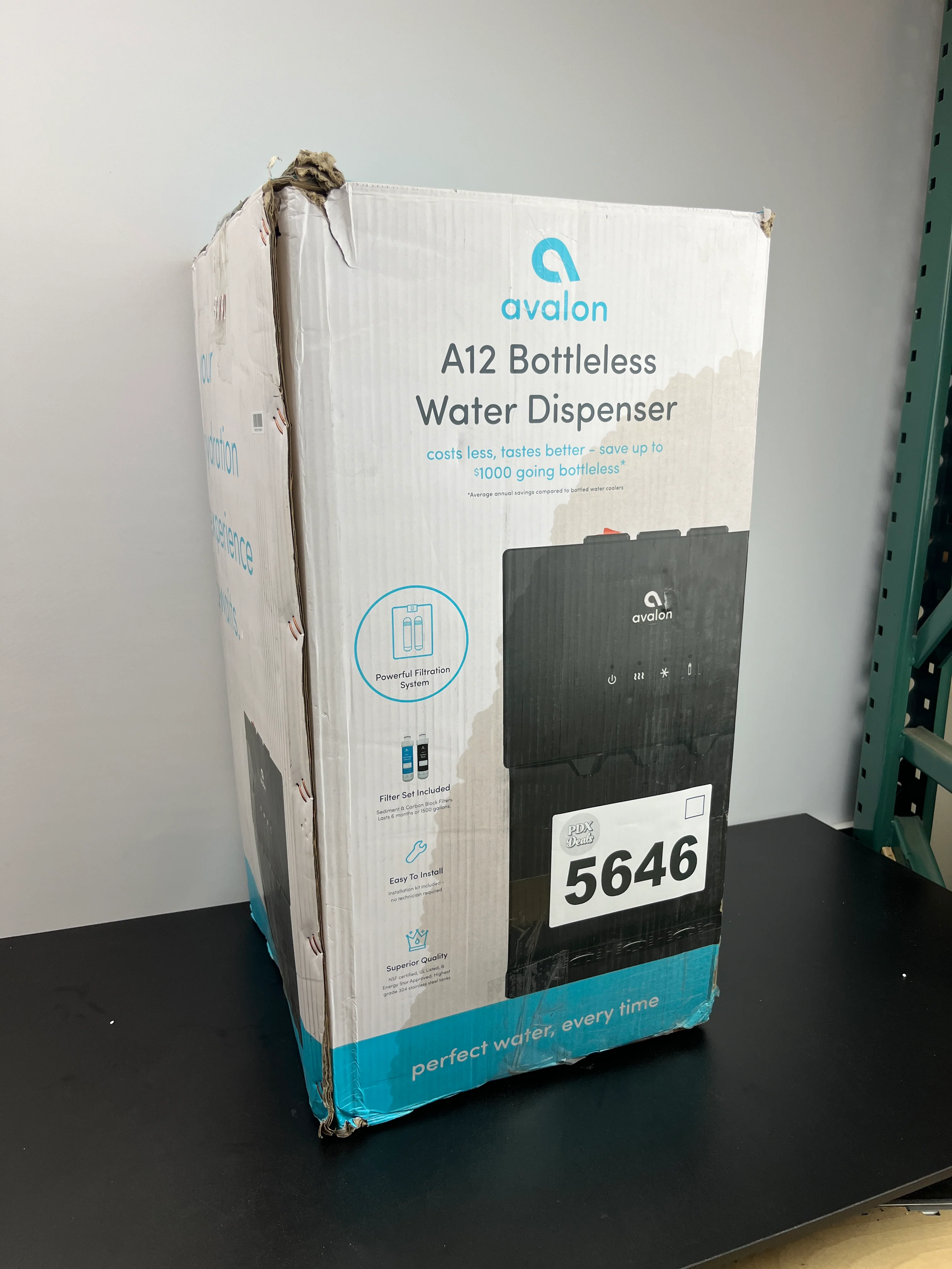 NEW - Avalon A12BLK Countertop Bottleless Water Dispenser with Hot Cold and Cool Water Dual Filtration Self Cleaning and Built-in Nightlight in Black Stainless Steel - Retail $289 - Image 2