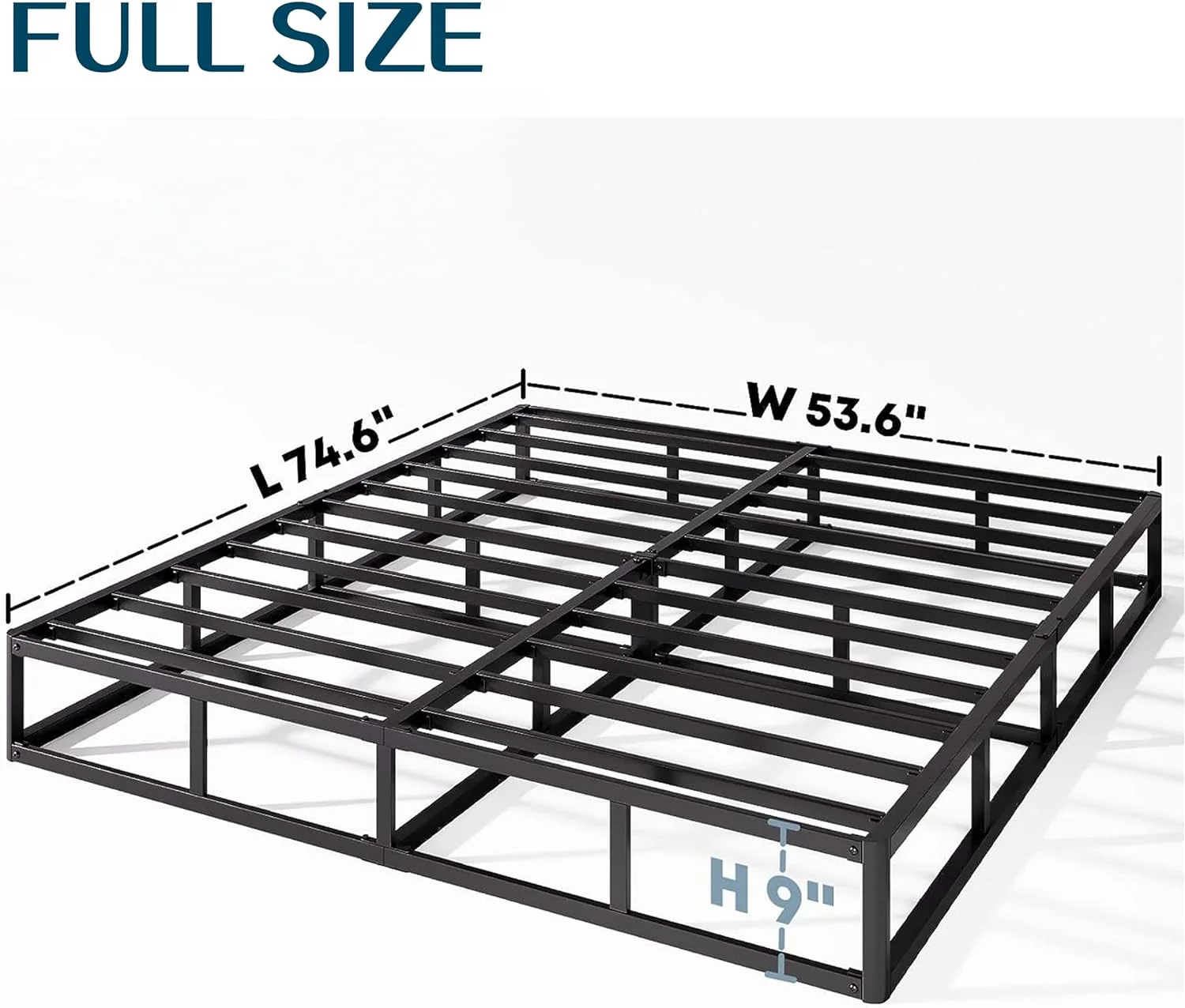 NEW - EZBeds Box-Spring Full, 9 Inch Metal Full Size Box Spring, Mattress Foundation Full Size Box Spring with Fabric Cover, Easy Assembly, Noise Free, Non Slip - Retail $115 - Image 2