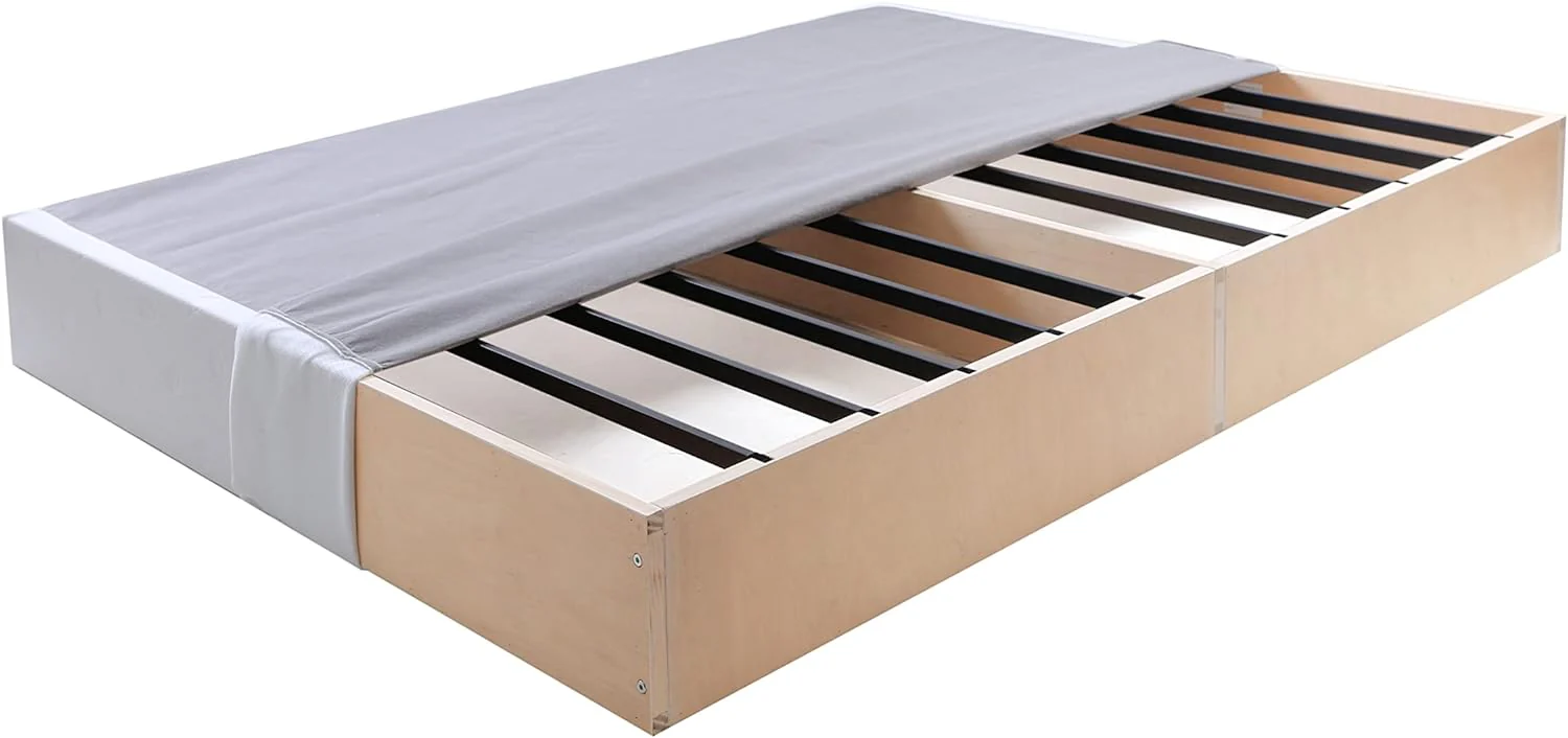 NEW - Panana Full 9 Inch Metal Box Spring Bed Base/Heavy Duty Steel with Fabric Cover/Mattress Foundation/Wooden Frame Easy Assembly,Full,White - Retail $103 - Image 2