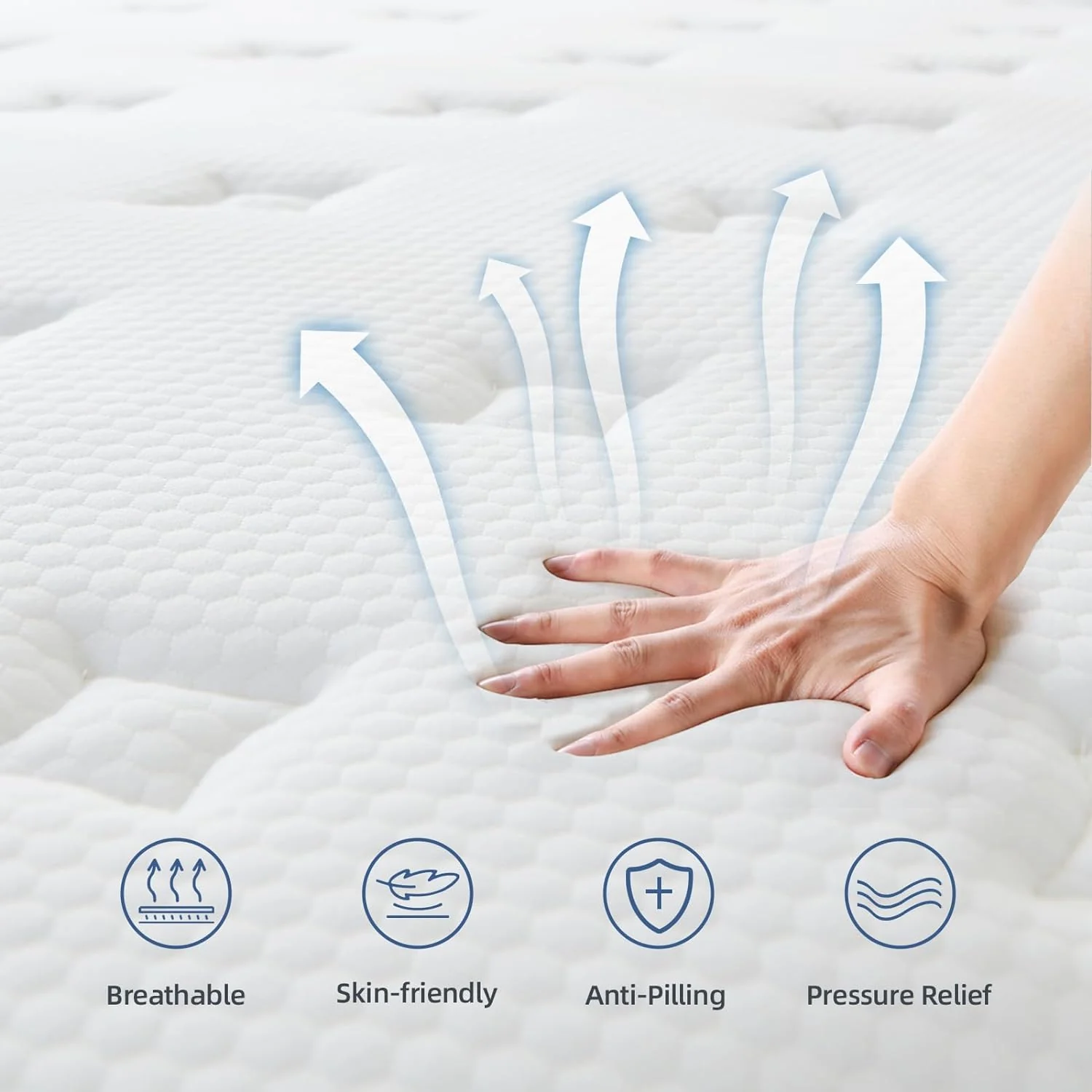 NEW - Gojef King Size Mattress, 10 Inch Memory Foam Mattress, Hybrid Mattress in a Box with Independent Spring, Soft and Comfortable Medium Firm Mattress, Pressure Relief, CertiPUR-US Certified - Retail $269 - Image 3