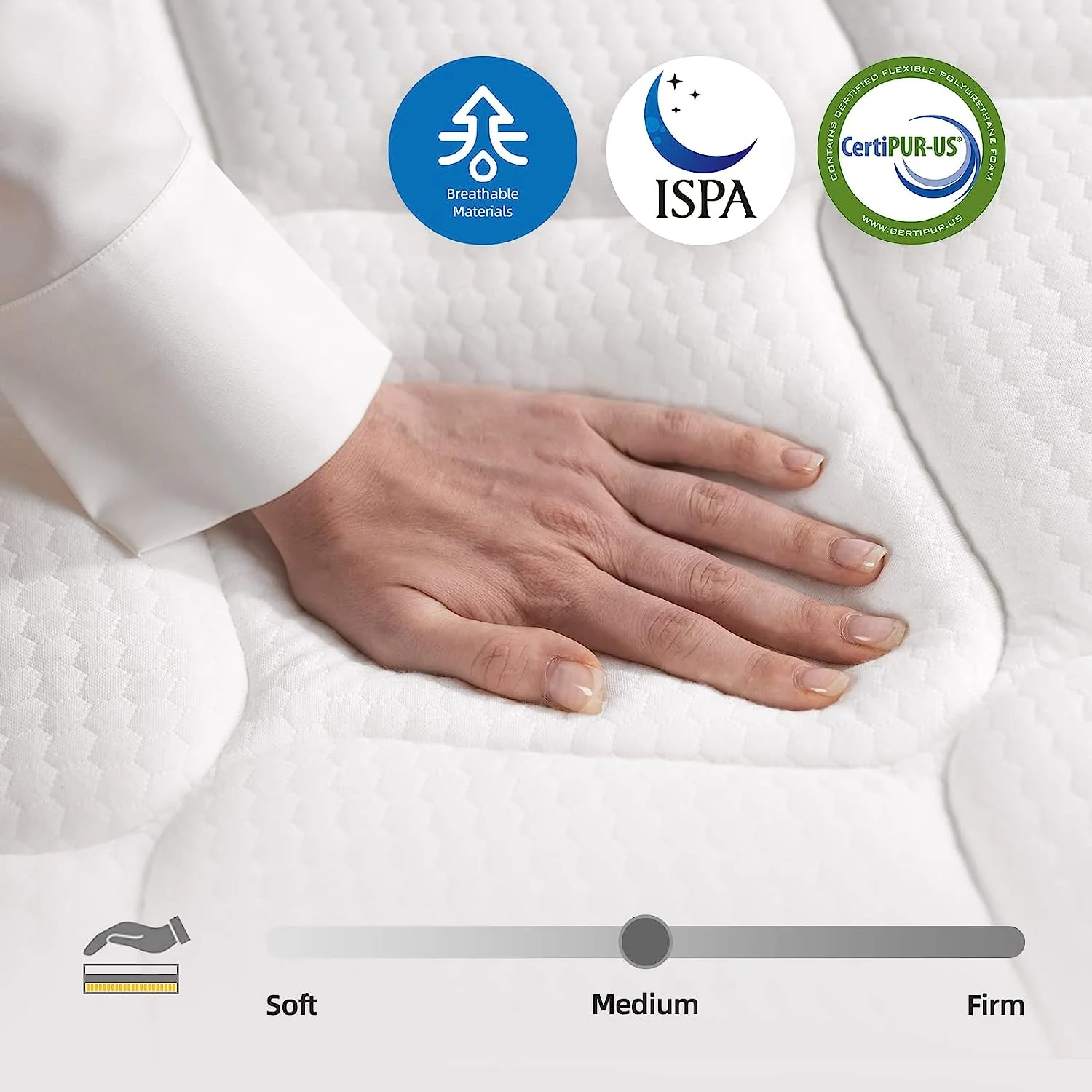 NEW - elitespace Full Size Mattress,Hybrid 12 Inch Full Mattress in a Box,Memory Foam & Individually Pocket Spring for Pain Relief,Medium Firm Full Mattresses,CertiPUR-US Certified. - Retail $249 - Image 3