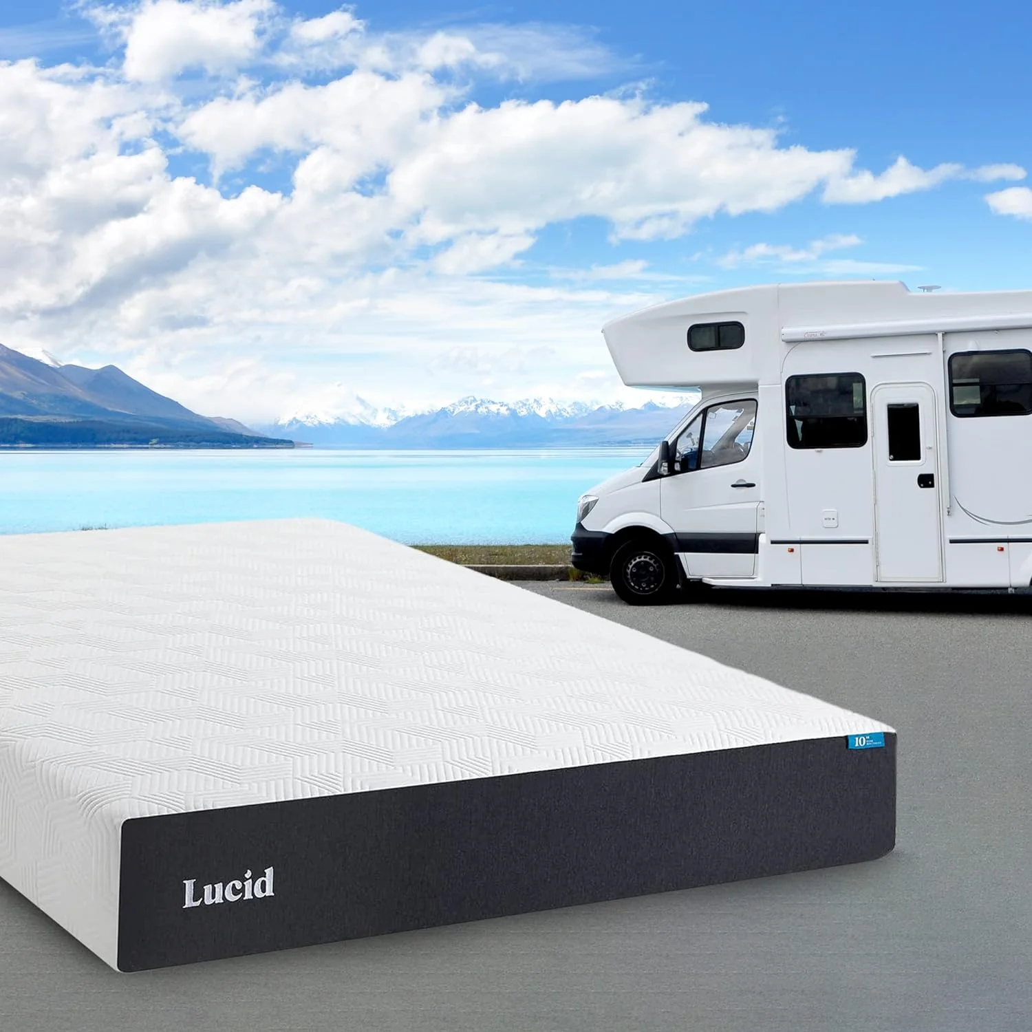 NEW - LUCID Short Queen 10 Inch Memory Foam Mattress - RV Trailer & Camper Mattress - Medium Feel - Bamboo Charcoal and Gel Infusion - Hypoallergenic - Bed in a Box - Temperature Regulating - Short Queen Size - Retail $339 - Image 2