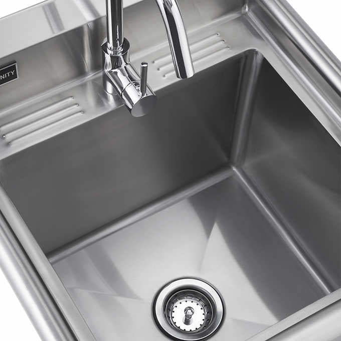 TRINITY Stainless Steel Utility Sink with Faucet - Retail $289 - Image 4