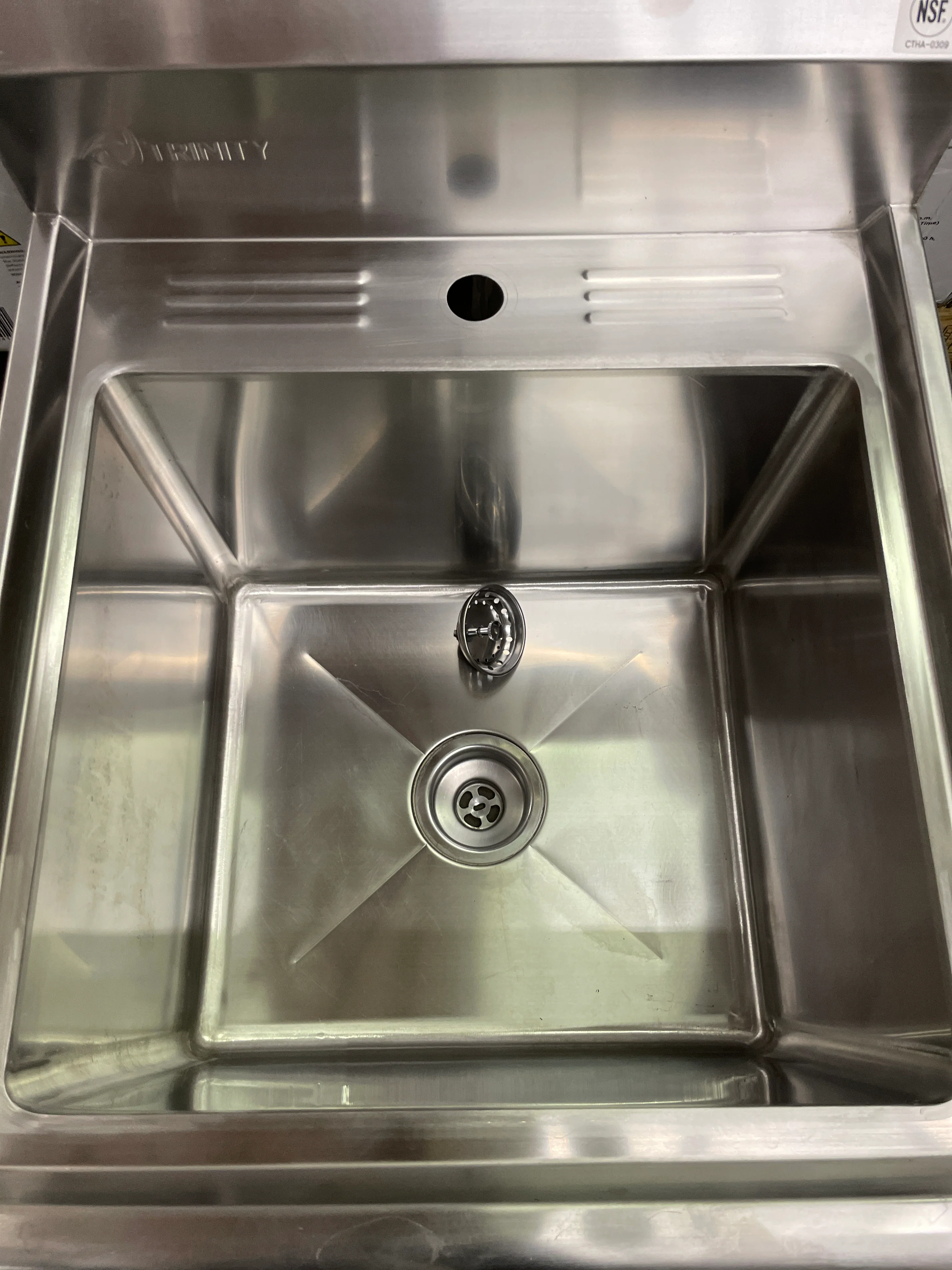 TRINITY Stainless Steel Utility Sink with Faucet - Retail $289 - Image 6