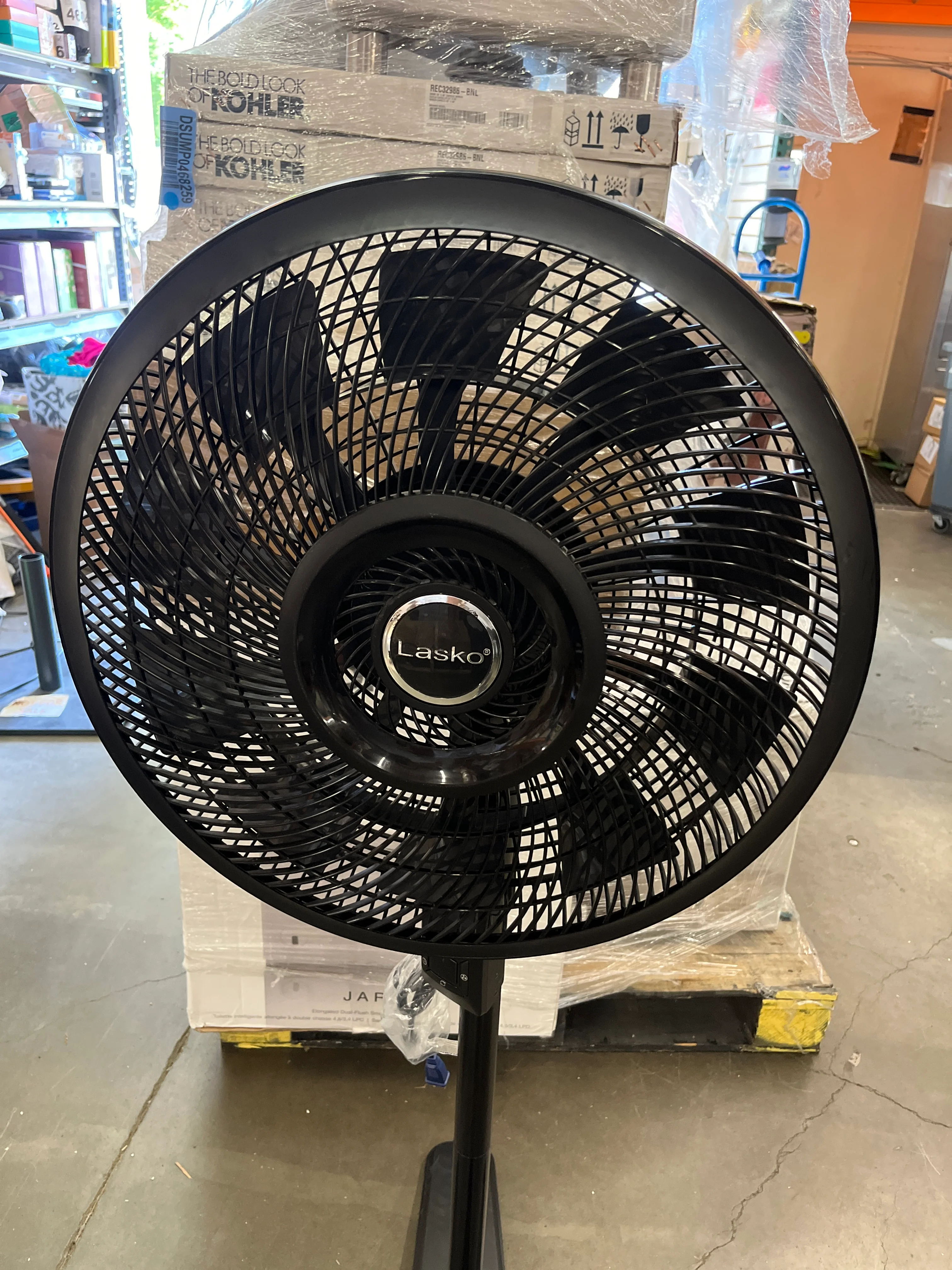 Lasko Oscillating Cyclone Pedestal Fan, Adjustable Height, Timer, Remote Control, 3 Speeds, for Bedroom, Living Room, Home Office, 18in, Black - Retail $44 - Image 2