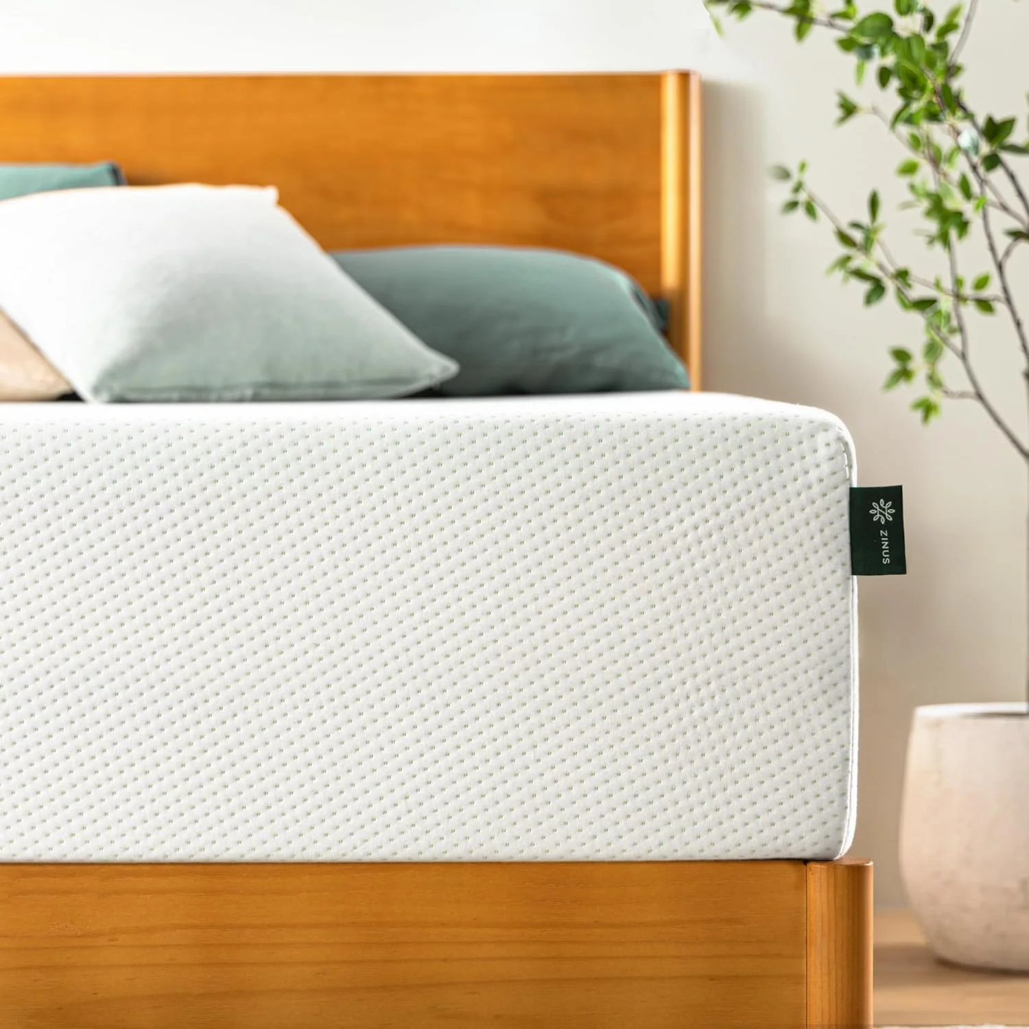 New - Zinus 12 Inch FULL Green Tea Memory Foam Mattress [New Version], Fiberglass Free, Medium Firm Feel, Zoned Pressure Relief, Certified Safe Foams & Fabric, Bed-in-A-Box, Full - Retail $145 - Image 2