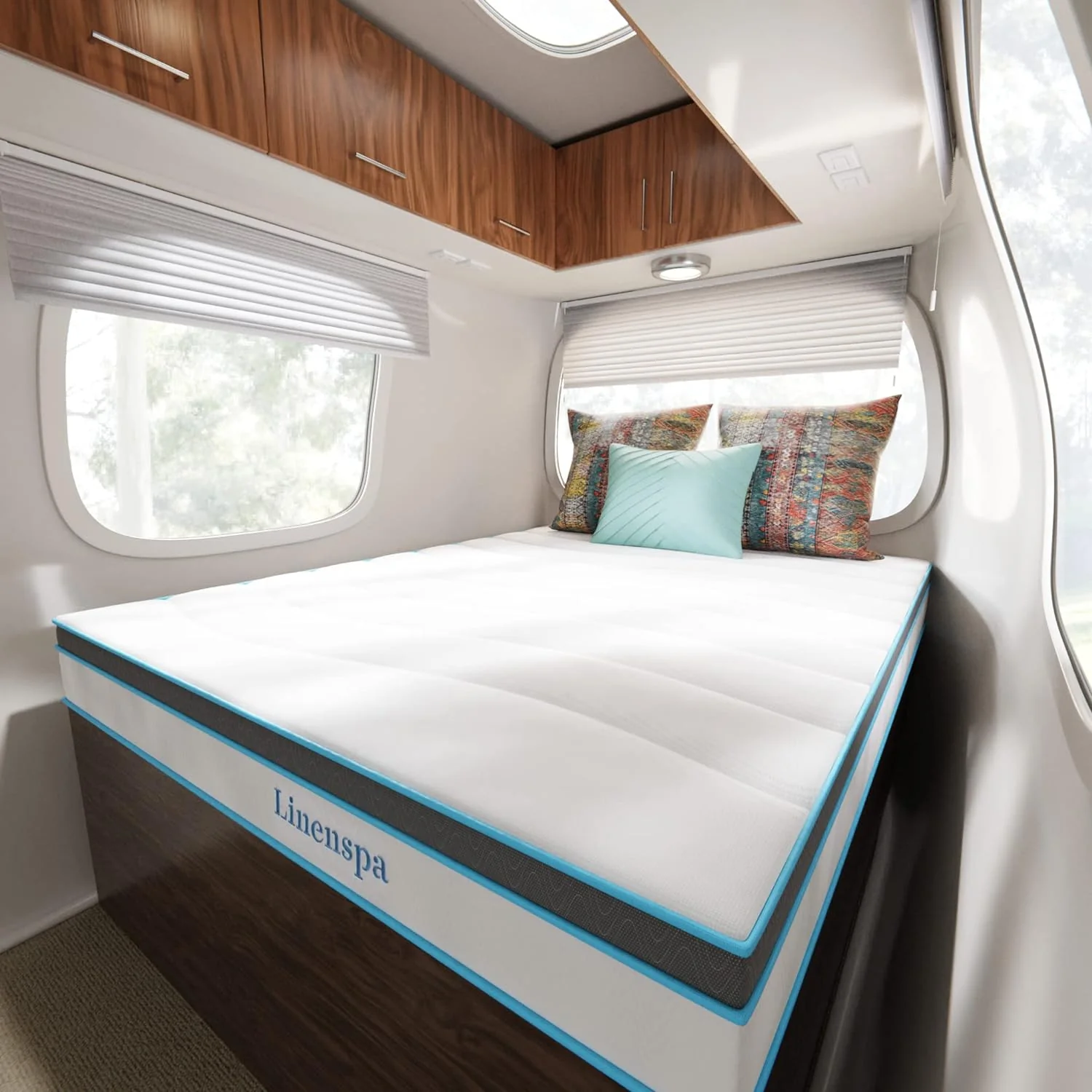 NEW - Linenspa 8 Inch SHORT QUEEN Memory Foam and Spring Hybrid Mattress - RV Trailer & Camper - Medium Firm Feel - Cooling & Conforming Support - Quality Comfort - Breathable - Bed in a Box - Short Queen Size - Retail $229 - Image 2