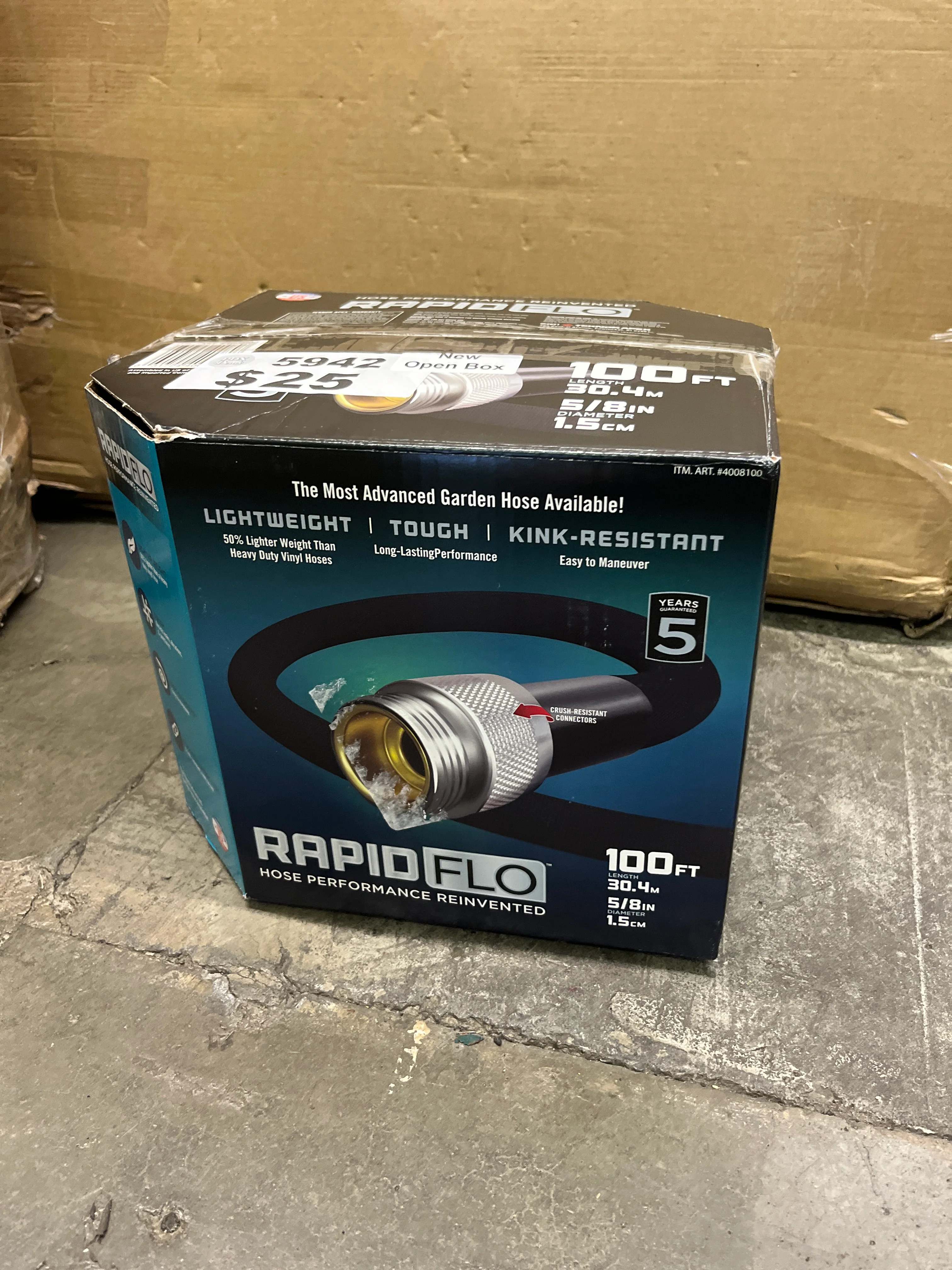 NEW - Rapid Flo 5/8 in. x 100 ft. Compact Garden Hose- Retail $48 - Image 2