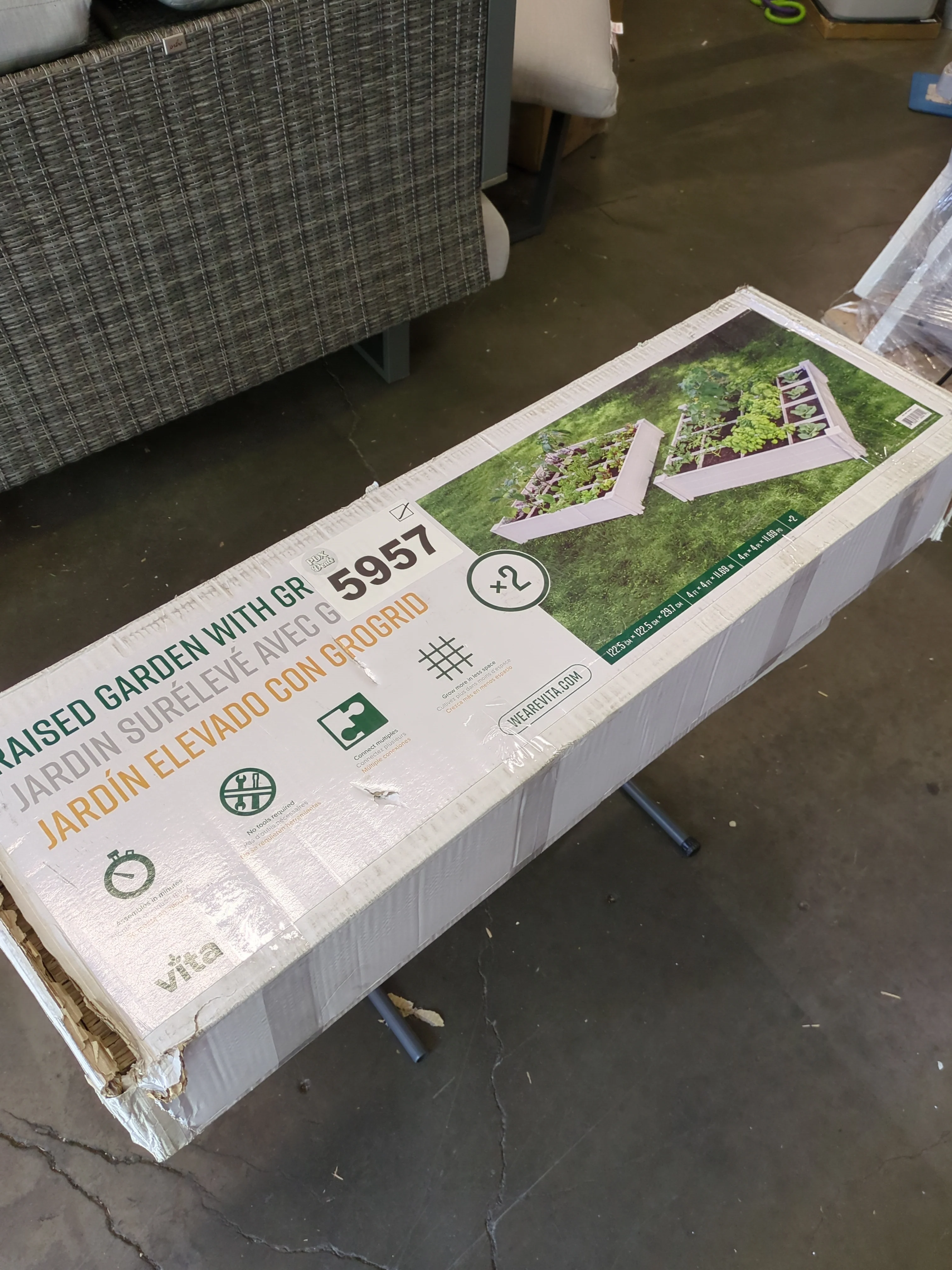 Vita 4ftx4ftx11in Modular Vinyl Garden with Planting Grid 2-pack - Image 5