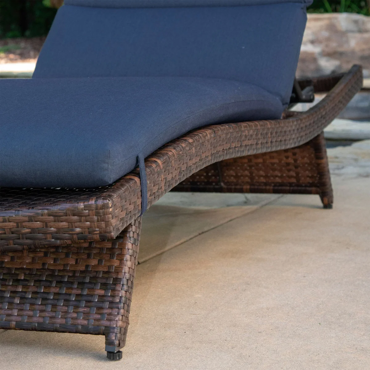 NEW - Peak Season Blue Outdoor Chaise Cushion, 2-pack - Image 3