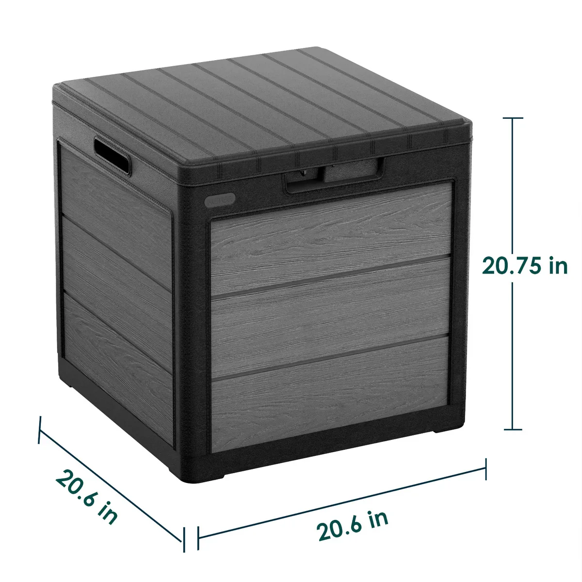 Keter Cortina 30 Gallon Resin Deck Box for Patio Outdoor Storage, Grey - Retail $59 - Image 3