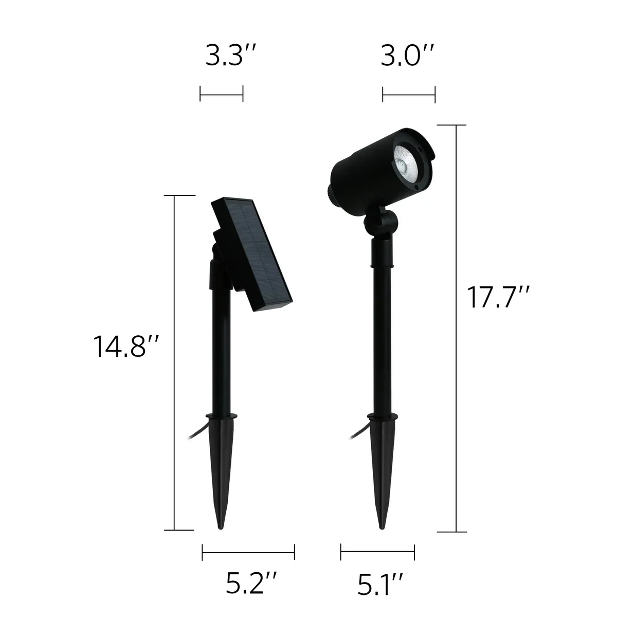 Tommy Bahama Smart Focus 100/60 Lumen Spot Light with Remote Solar Panel, 2-pack - Retail $36 - Image 2