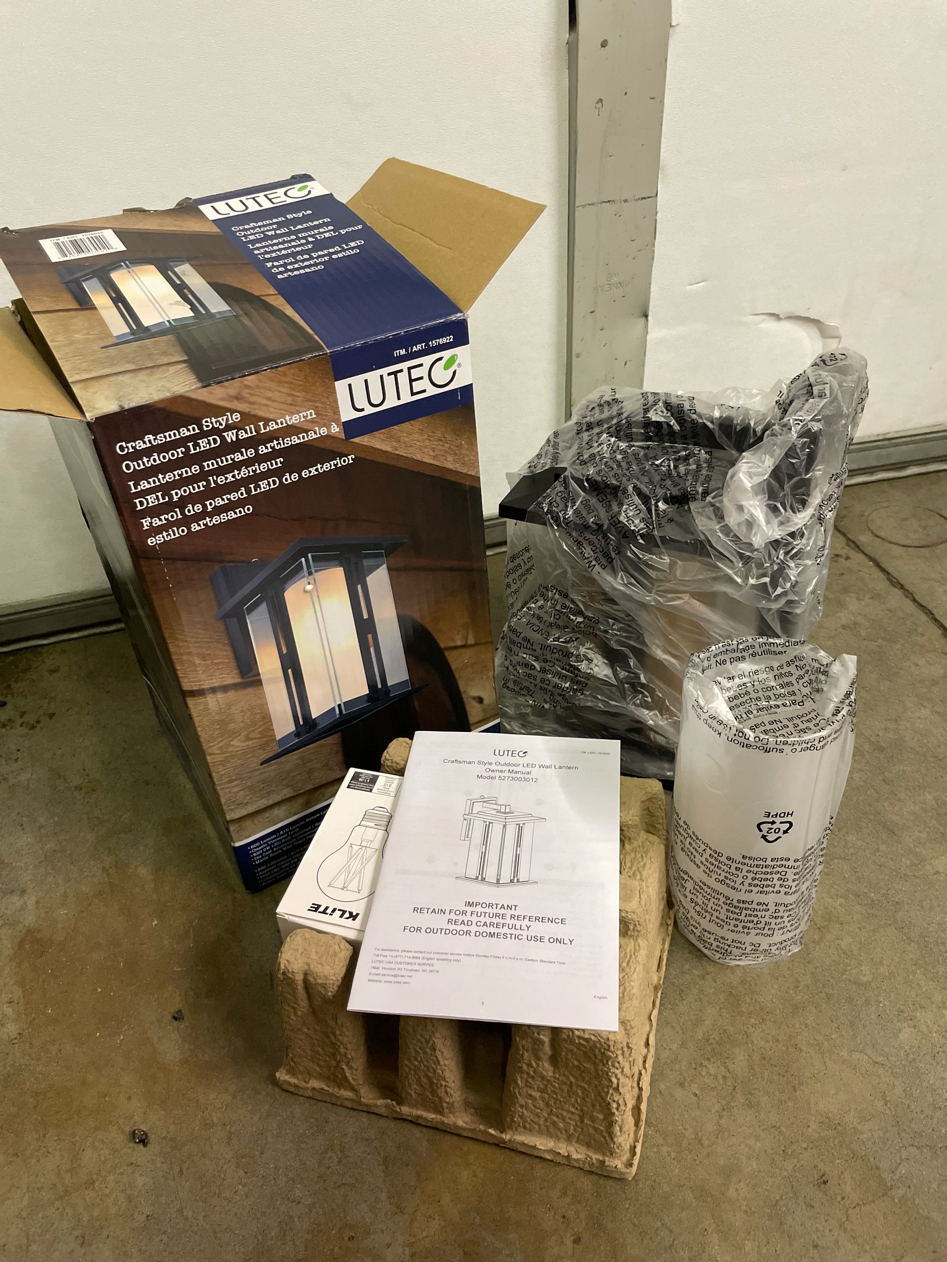 NEW - LUTEC Outdoor LED Wall Lantern - Retail $49 - Image 2