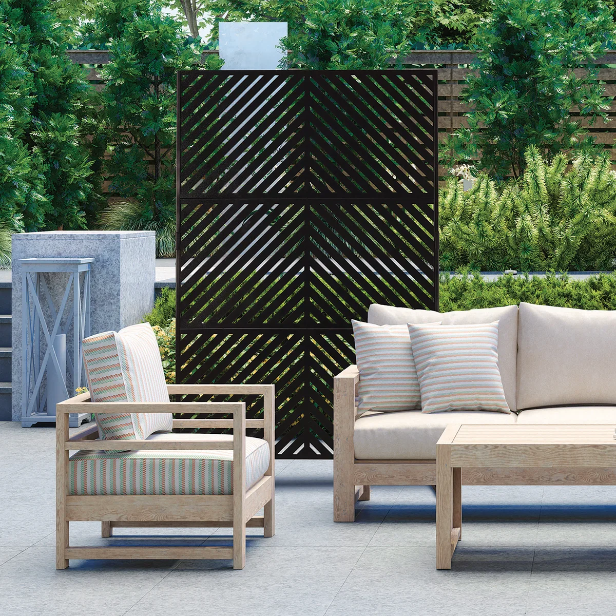71 in Metal Patio Privacy Screen - Retail $199 - Image 2