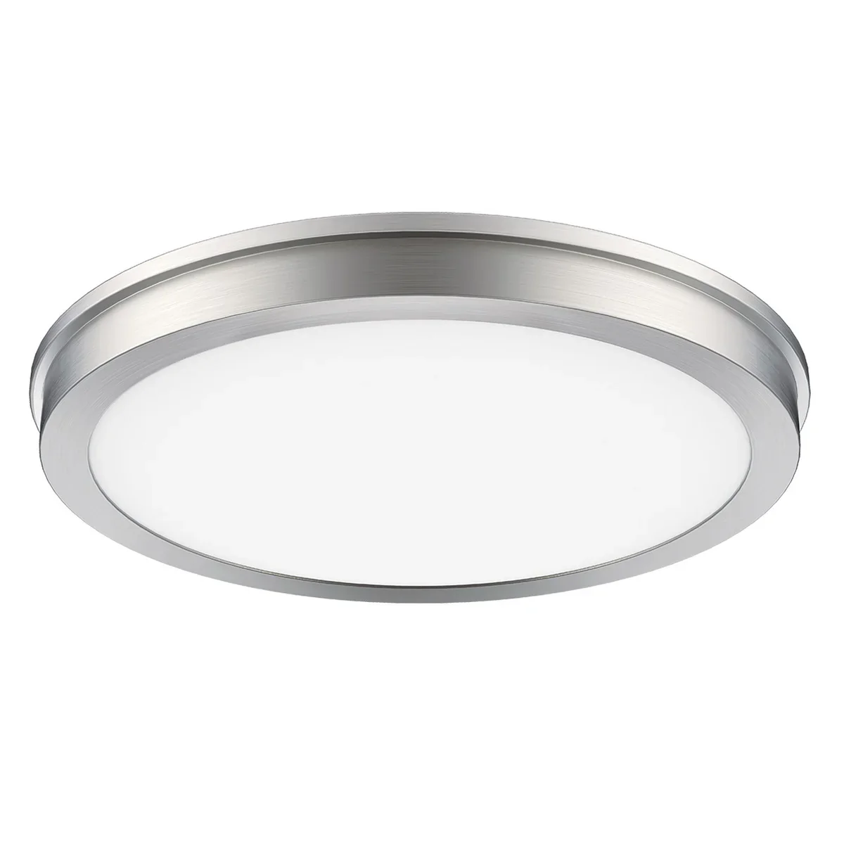 Energetic 14 inch Brushed Nickel Slim LED Flush Mount Light Fixture