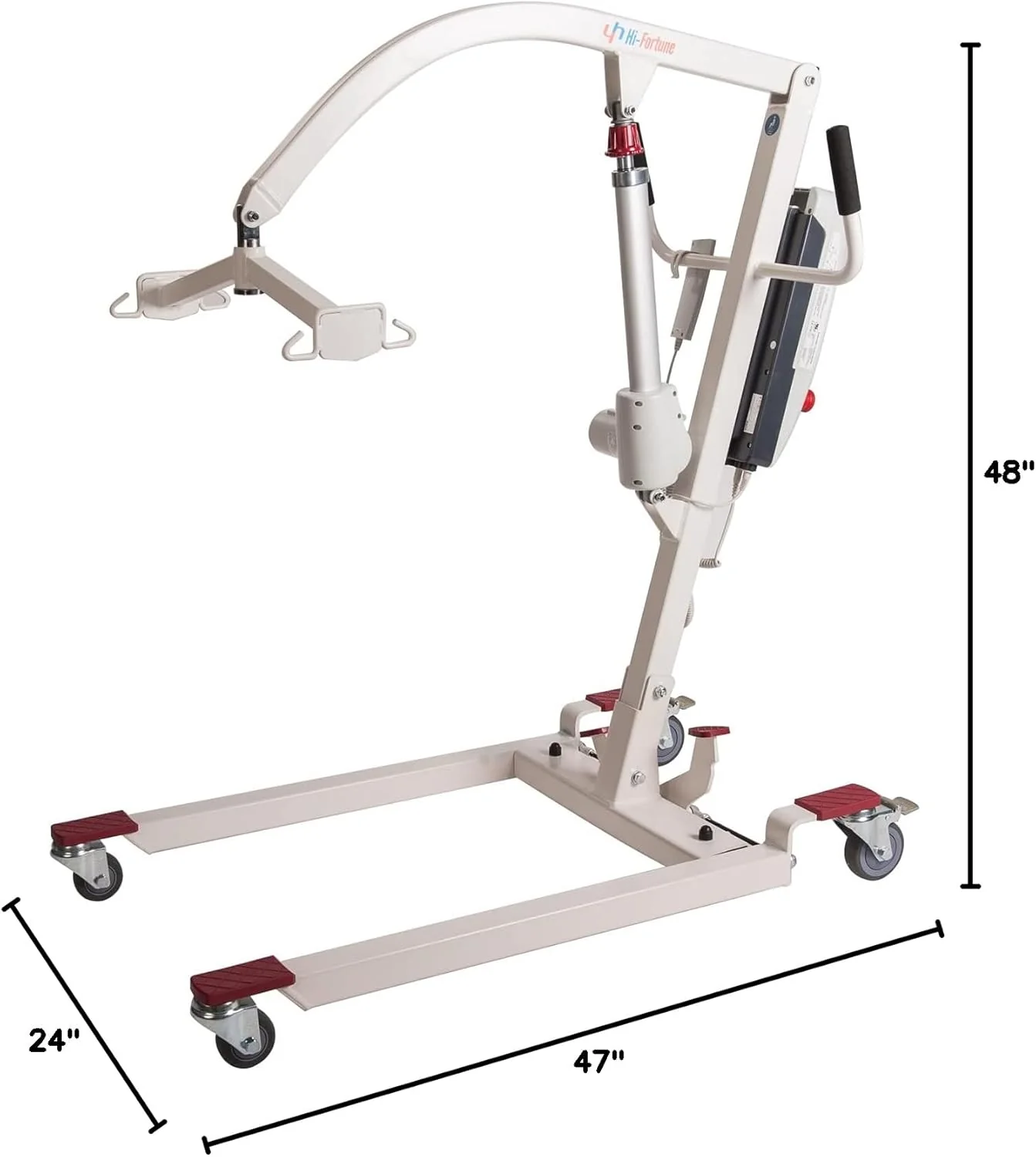 Hi-Fortune Patient Lift Electric Unfoldable Hydraulic Body Transfer for Home Use Seniors Easy-Assembly, Battery-Powered, 400lb Weight Capacity with Medium U-Sling, White, 1 Count (Pack of 1) - Retail $1139 - Image 3
