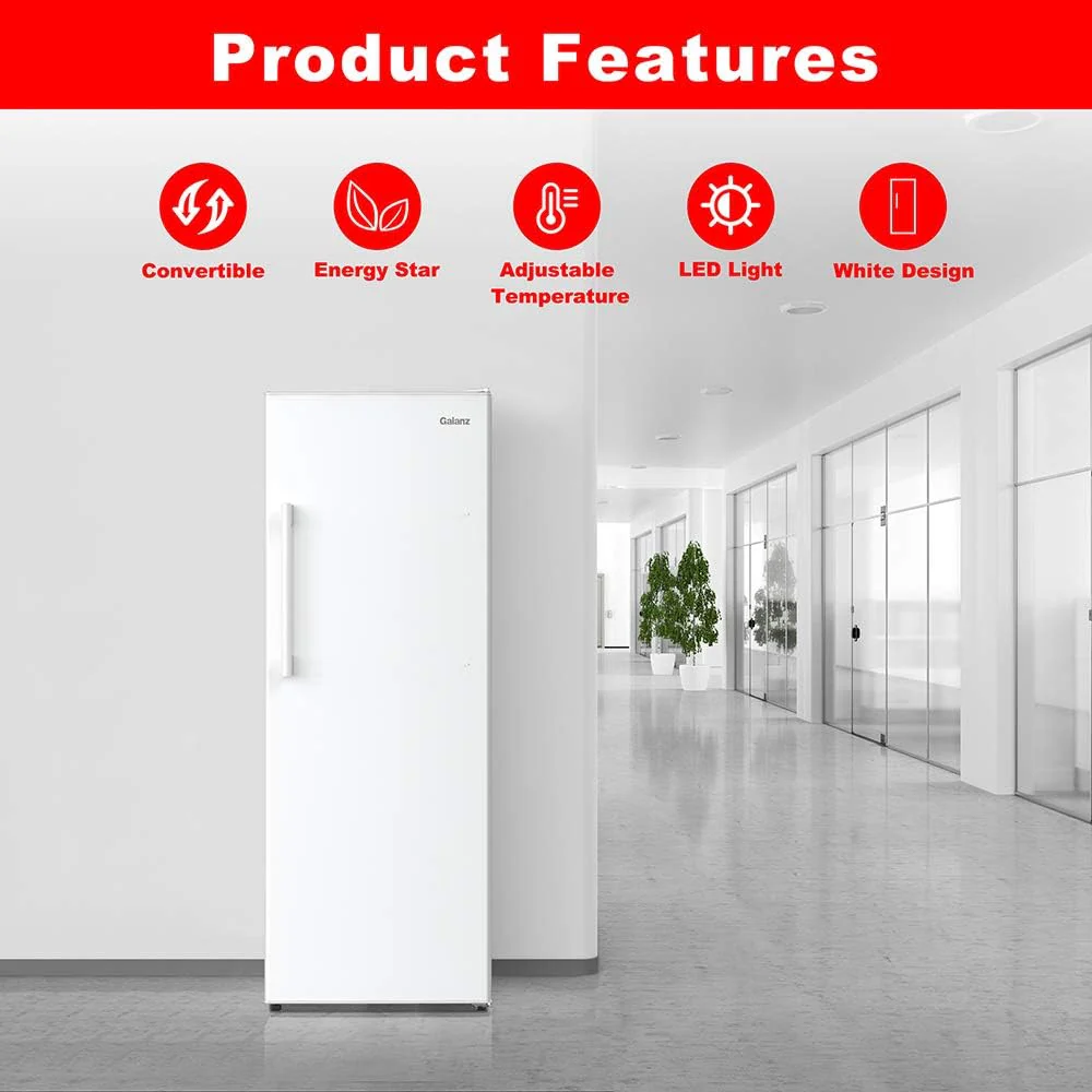 NEW - Galanz GLF11UWEA16 Convertible Freezer/Fridge, Electronic Temperature Control, 11 Cu.Ft, White - Retail $758 - Image 2