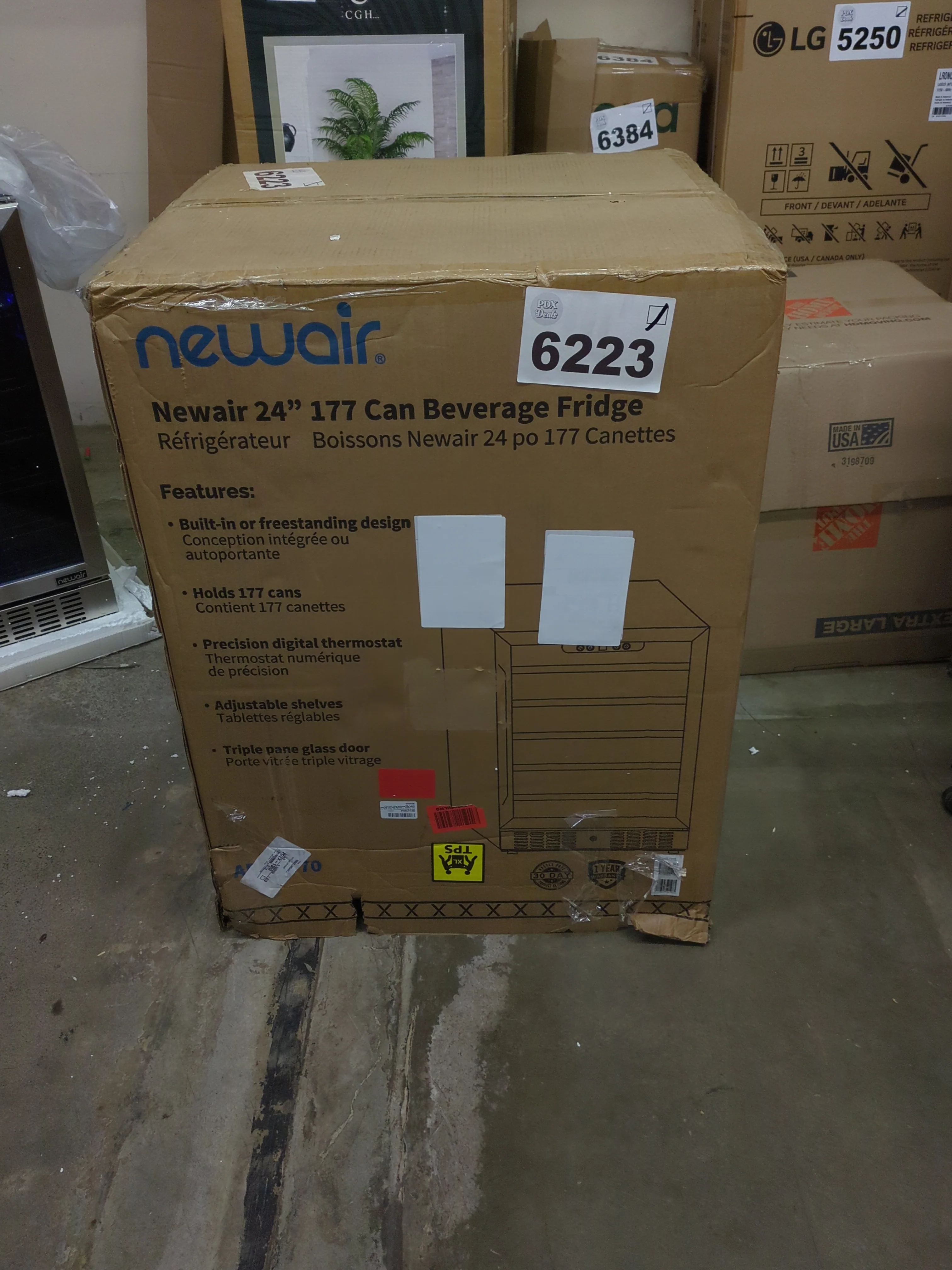 NEW - NewAir Beverage Refrigerator Cooler with 177 Can Capacity - Stainless Steel Mini Bar Beer Fridge with Reversible Hinge Glass Door - Cools to 37F - Retail $715 - Image 5