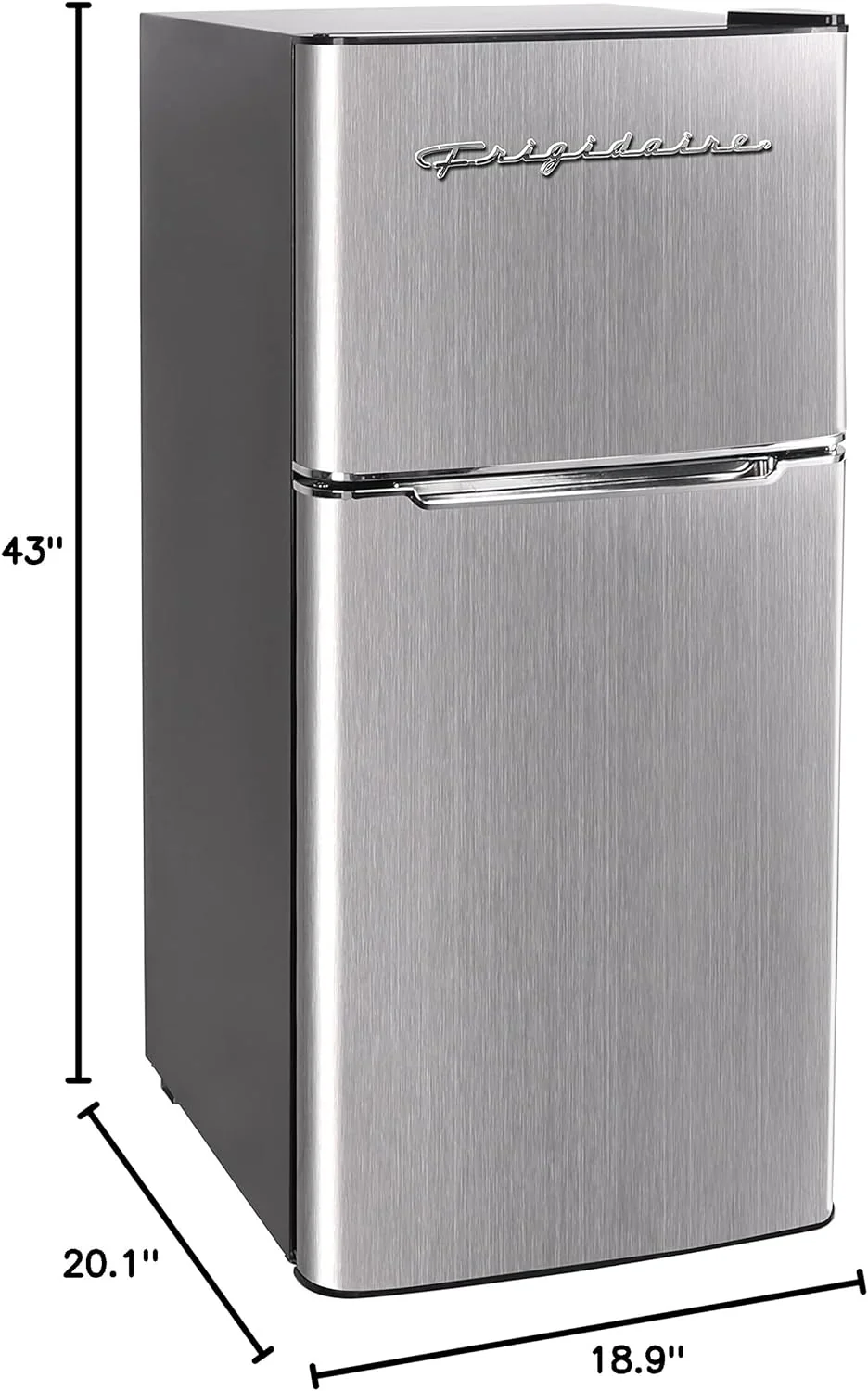 NEW - Frigidaire EFR451 2 Door Refrigerator/Freezer, 4.6 cu ft, Platinum Series, Stainless Steel, Double - Retail $359 - Image 3