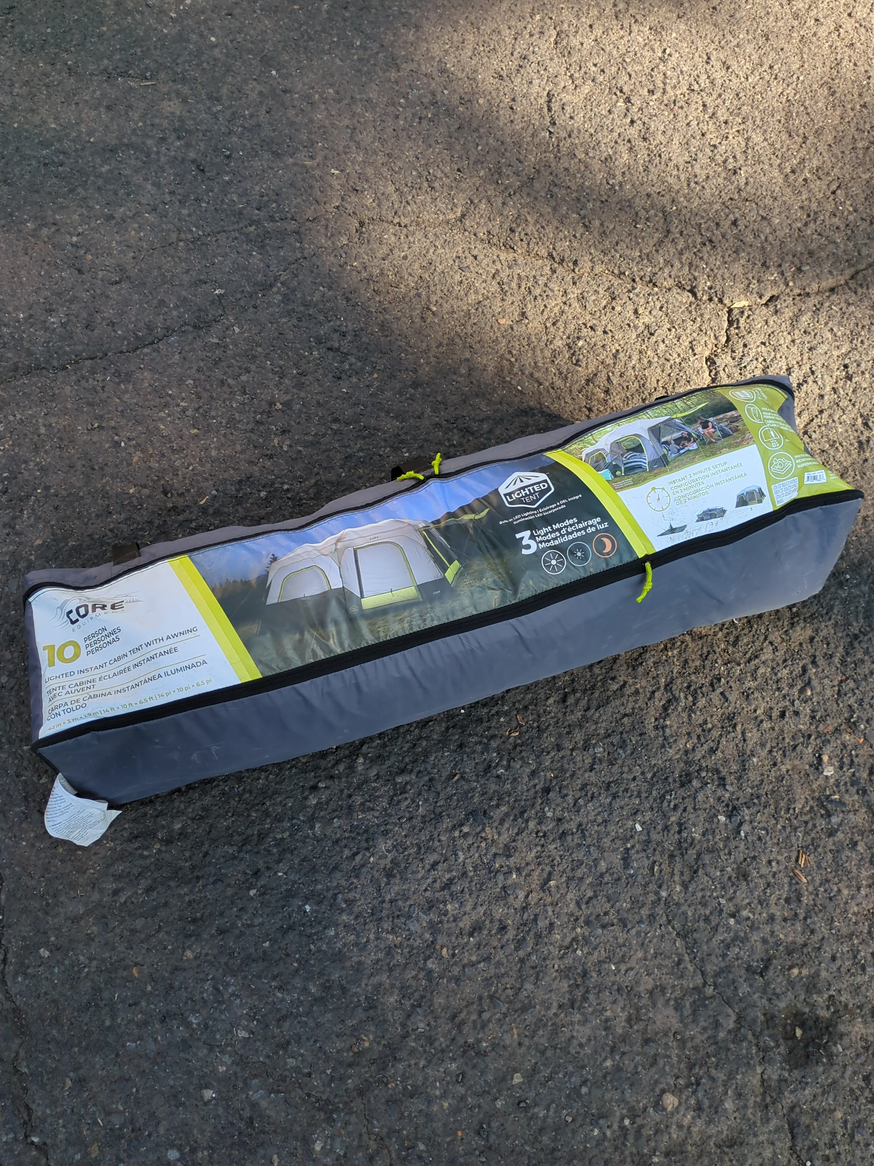 CORE Equipment 10 Person Lighted Instant Cabin Tent with Awning - Retail $269 - Image 2