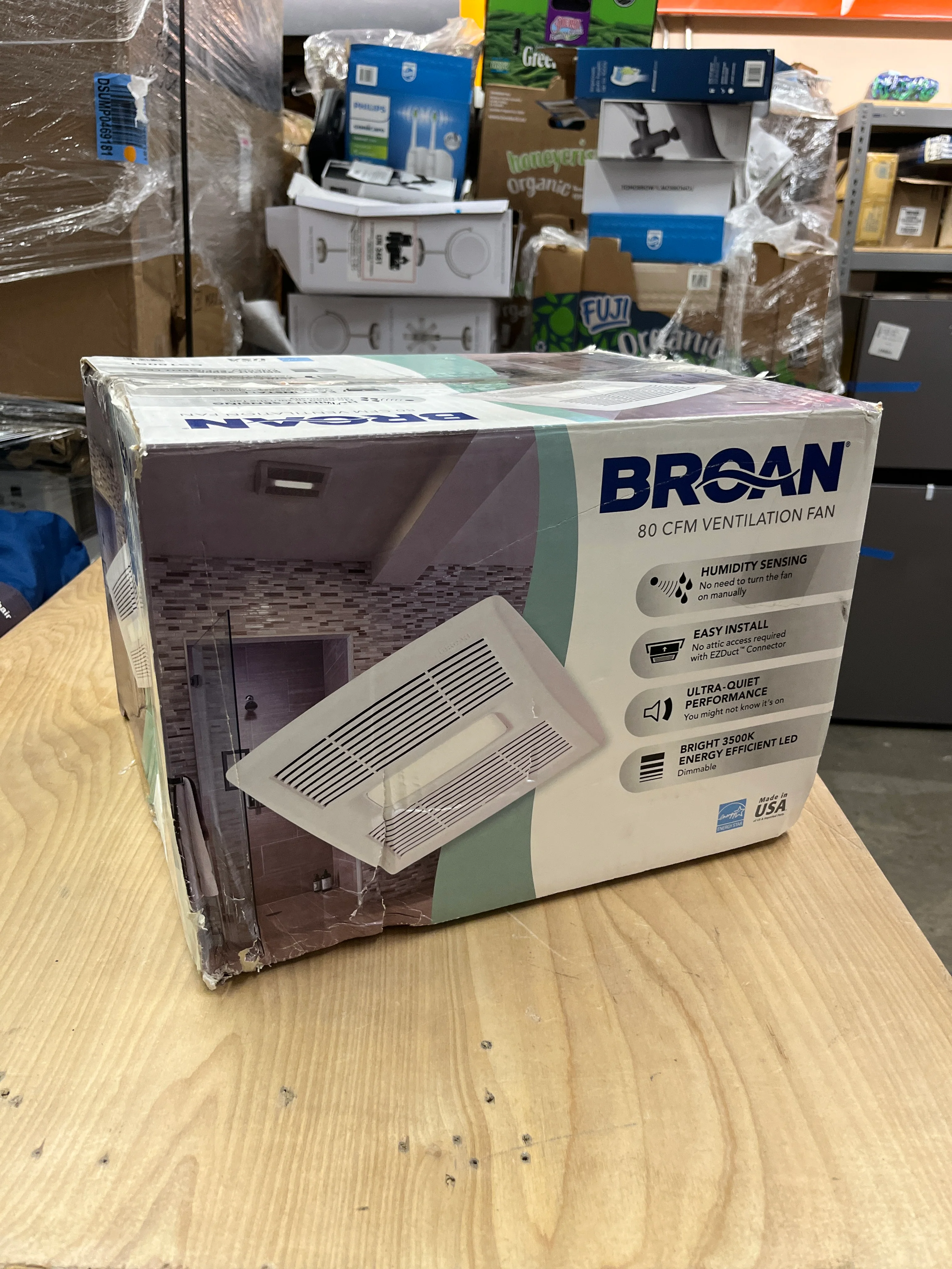 NEW - Broan Ultra Quiet Humidity Sensing Bath Ventilation Fan with LED Light - Image 4