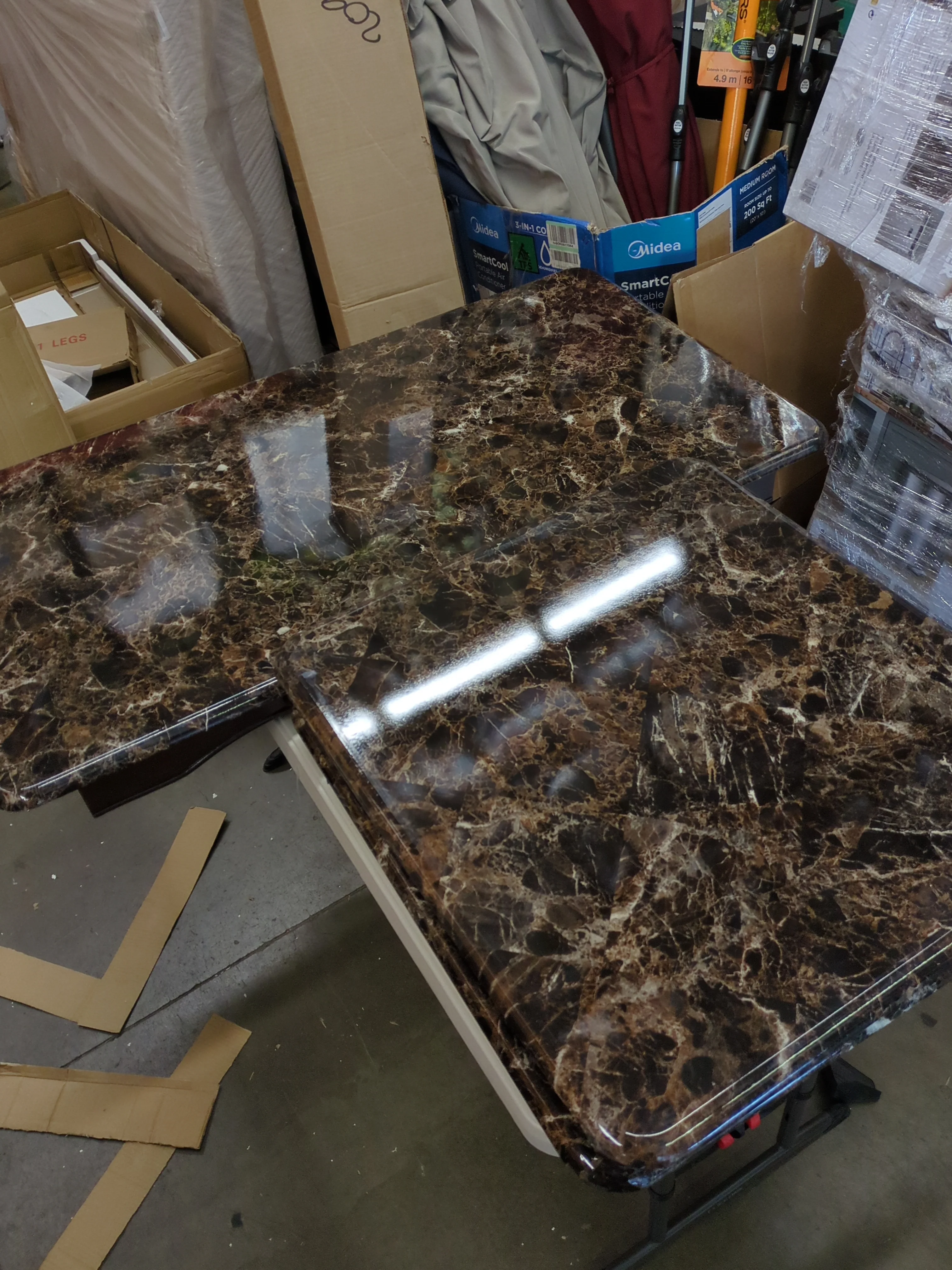 Signature Design by Ashley North Shore Traditional Faux Marble 3-Piece Table Set, Includes Coffee Table and 2 End Tables, Dark Brown - Retail $369 - Image 7