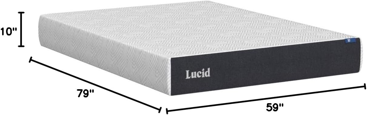 NEW - LUCID QUEEN 10 Inch Memory Foam Mattress - Plush Feel - Infused with Bamboo Charcoal and Gel - Bed in a Box - Temperature Regulating - Pressure Relief - Breathable - Queen Size - Retail $349 - Image 3