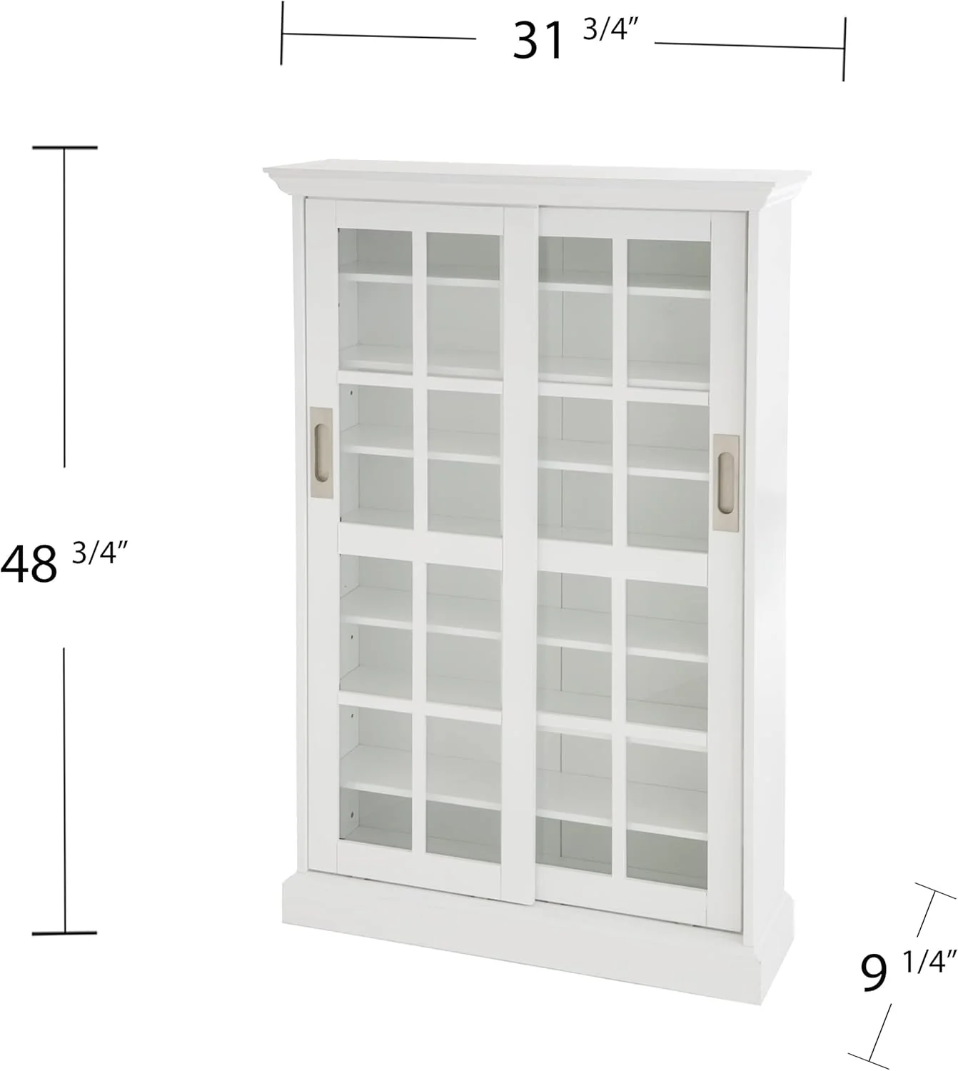 Furniture HotSpot Sliding Door Media Cabinet - White - Retail $249 - Image 3