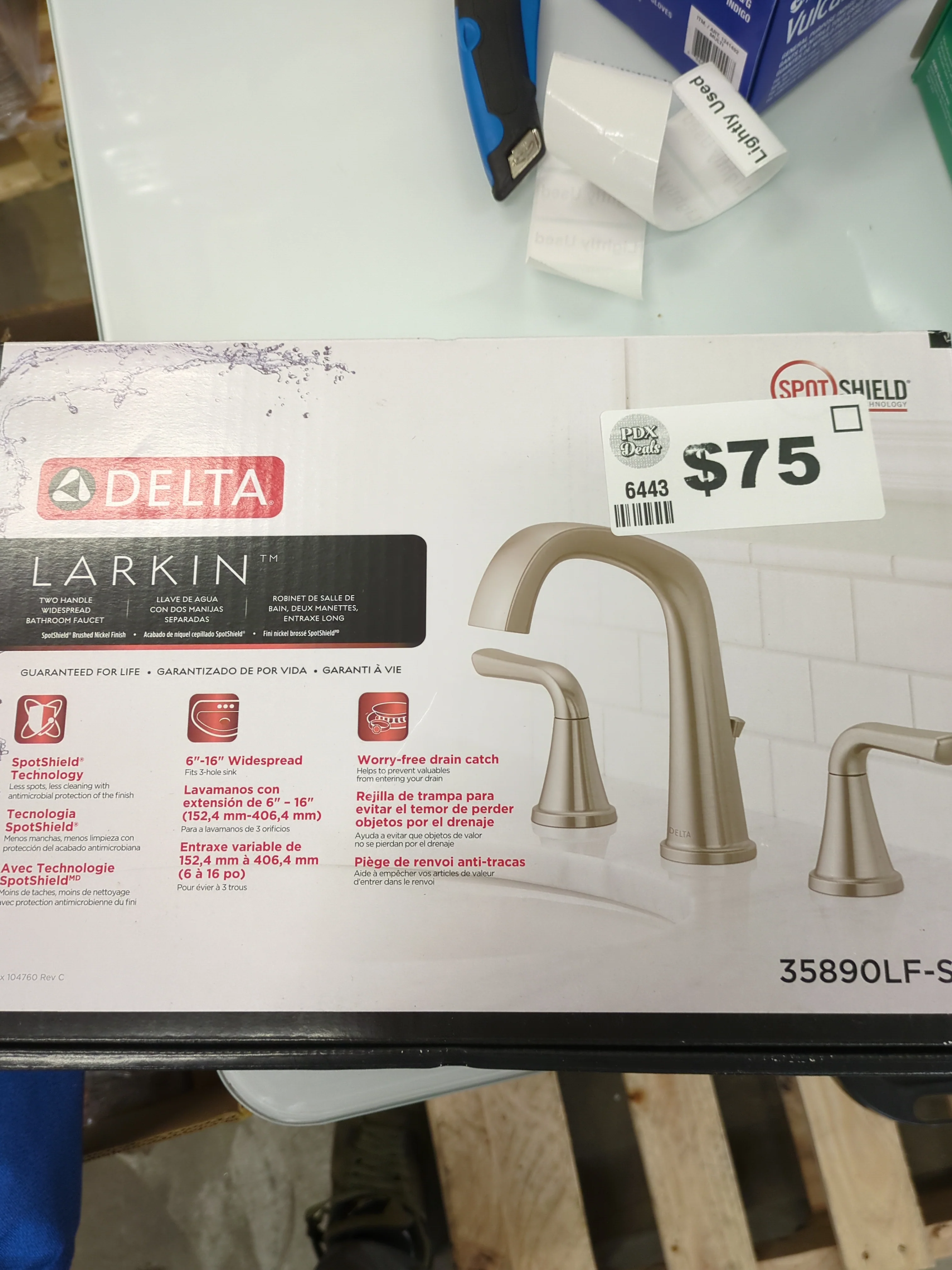 Delta Larkin Two Handle Widespread Bathroom Faucet - Retail $130 - Image 2