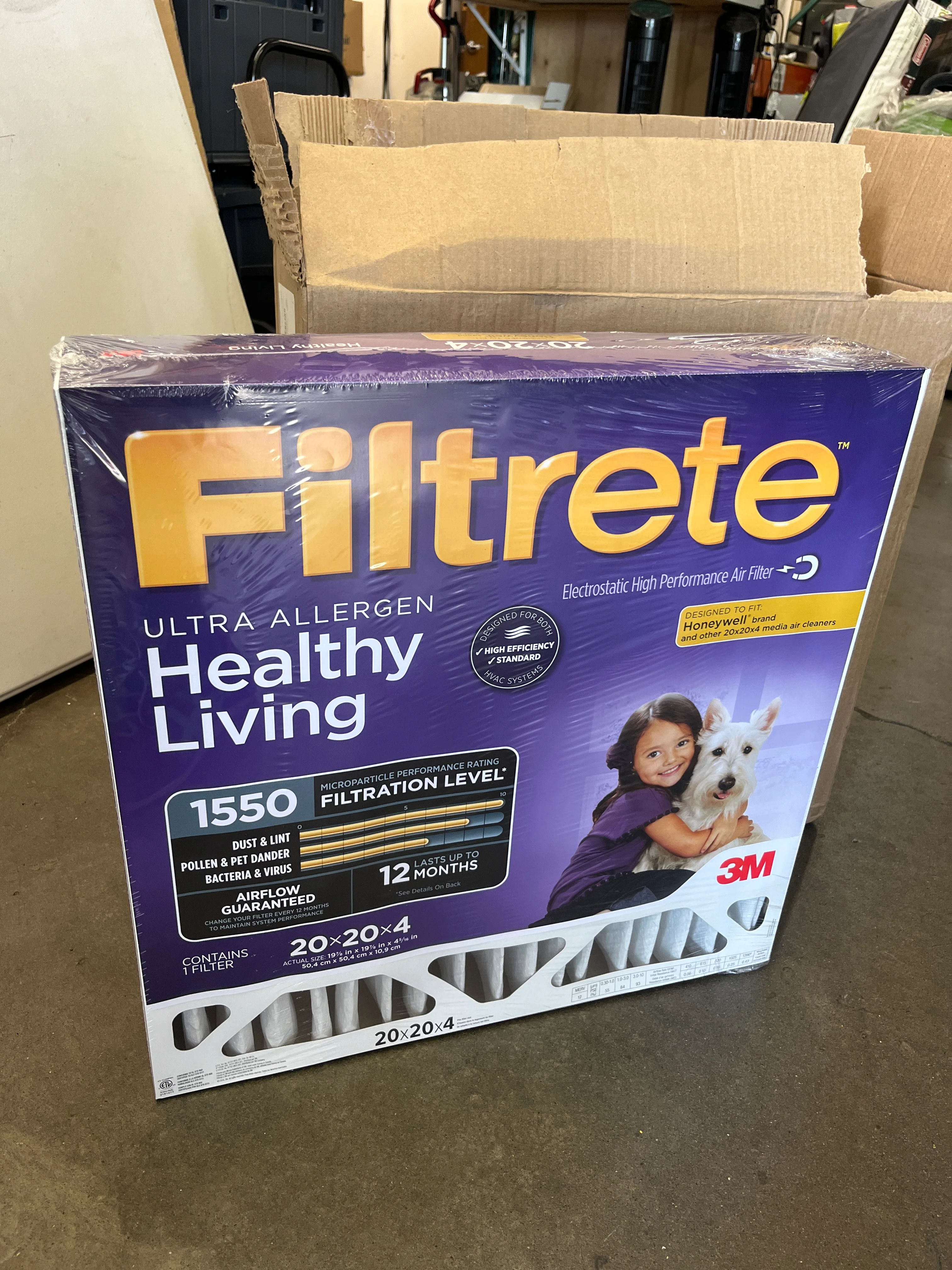 NEW - 3M 20 x 20 x 4 Ultra Allergen Reduction Deep Pleat - Retail $34
