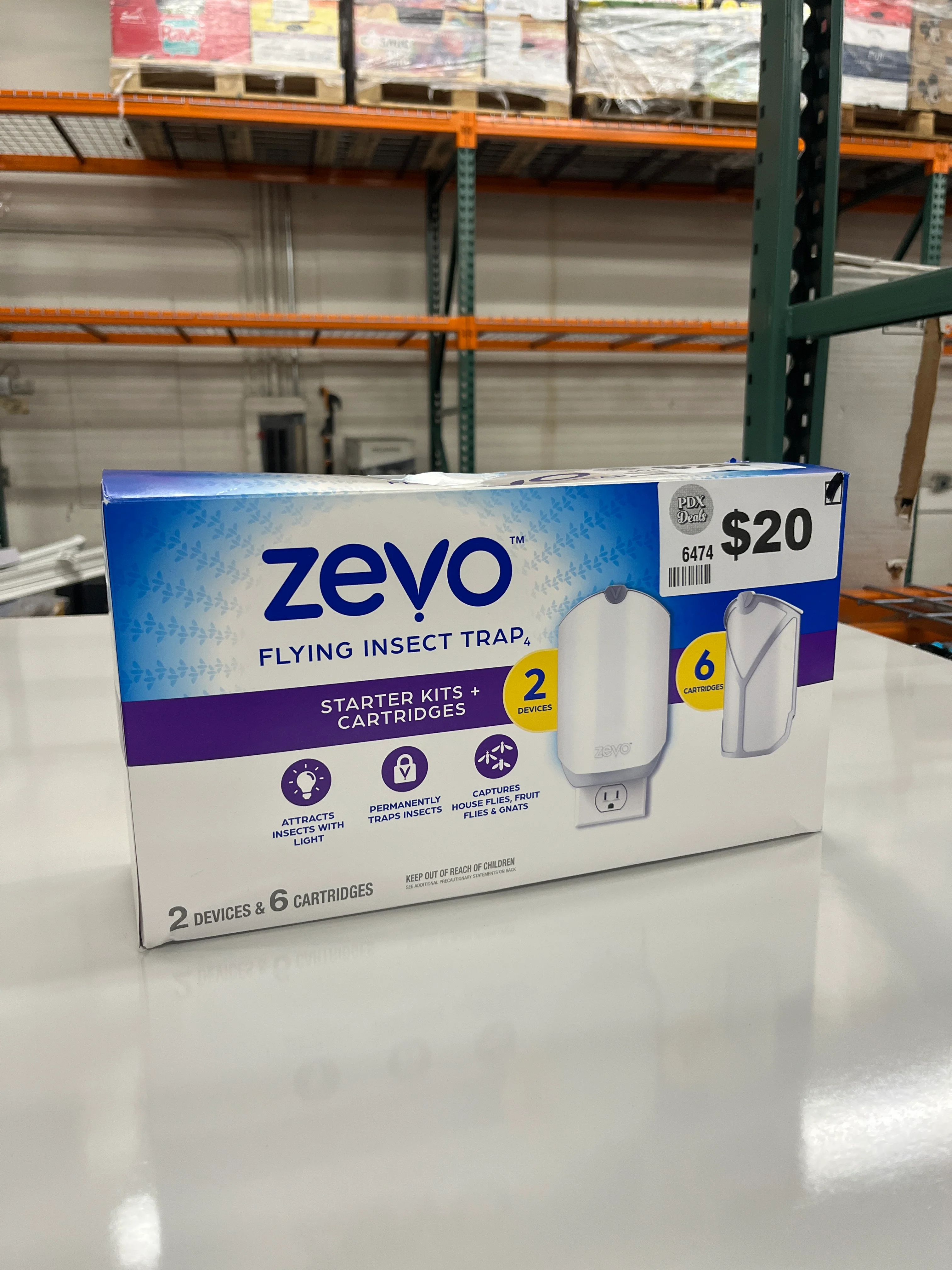 Zevo Flying Insect Trap Starter Kit, 2 Devices + 6 Refills - Image 2