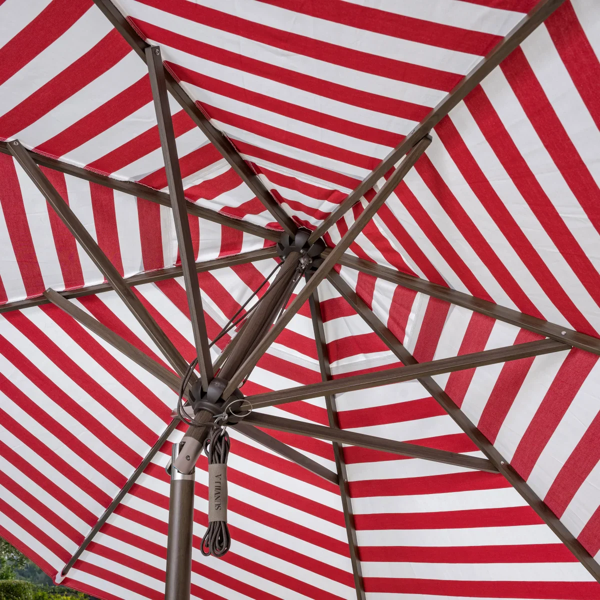 NEW - SunVilla 11’ Round Cabana Stripe Aluminum Market Umbrella - Retail $199 - Image 3