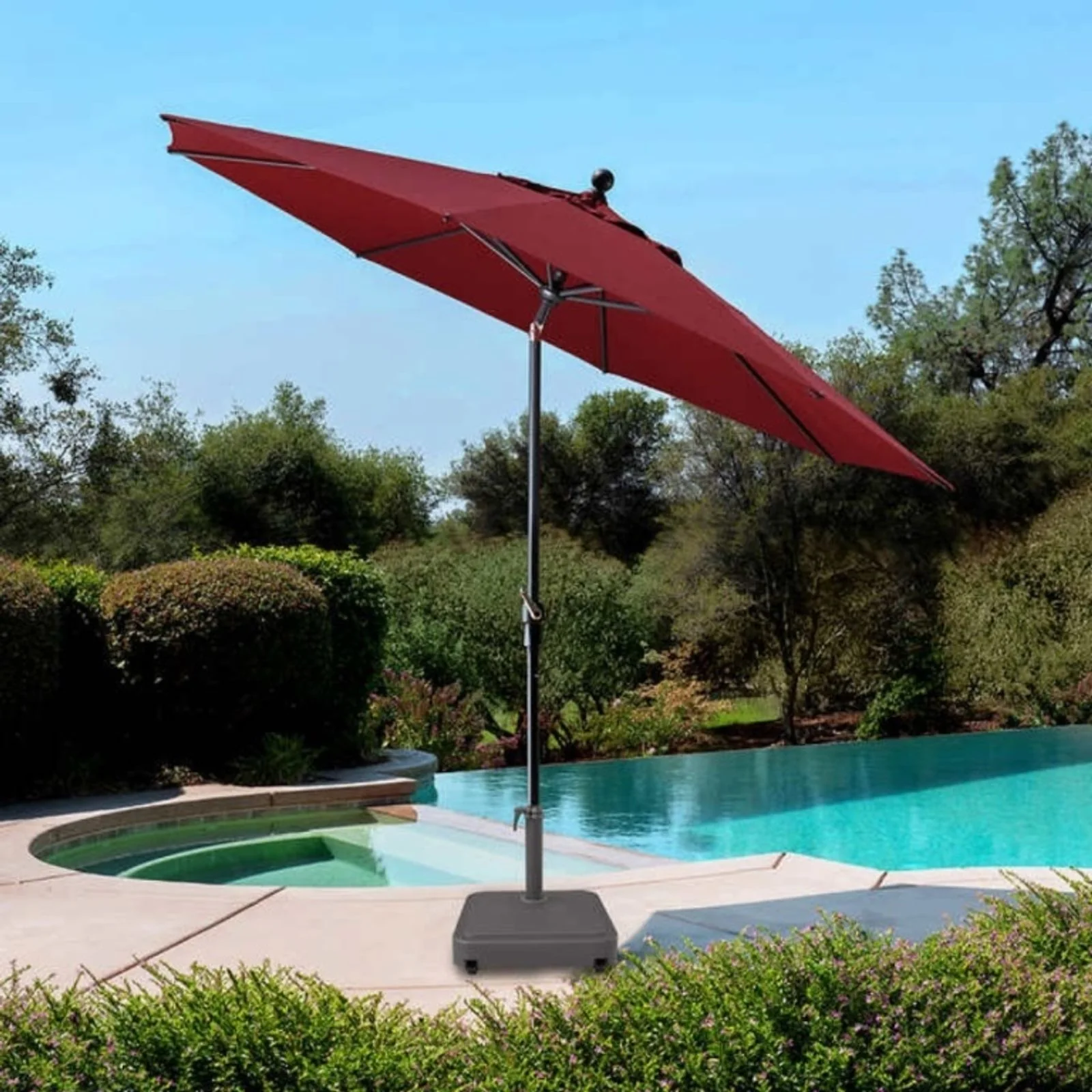 NEW - ProShade Red 10 ft Round Auto Tilt Aluminum Market Umbrella - Image 2