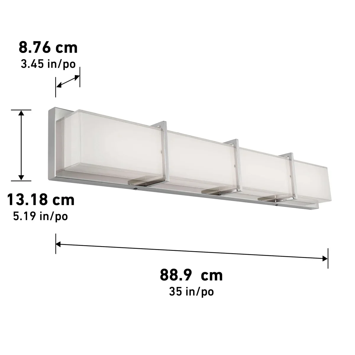 Subway 35in LED Vanity Light by Artika Chrome - Retail $89 - Image 3