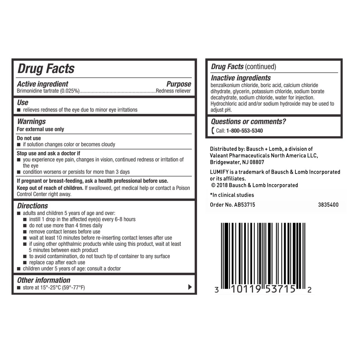 NEW - Lumify Redness Reliever Eye Drops, 15 ml. - Image 3