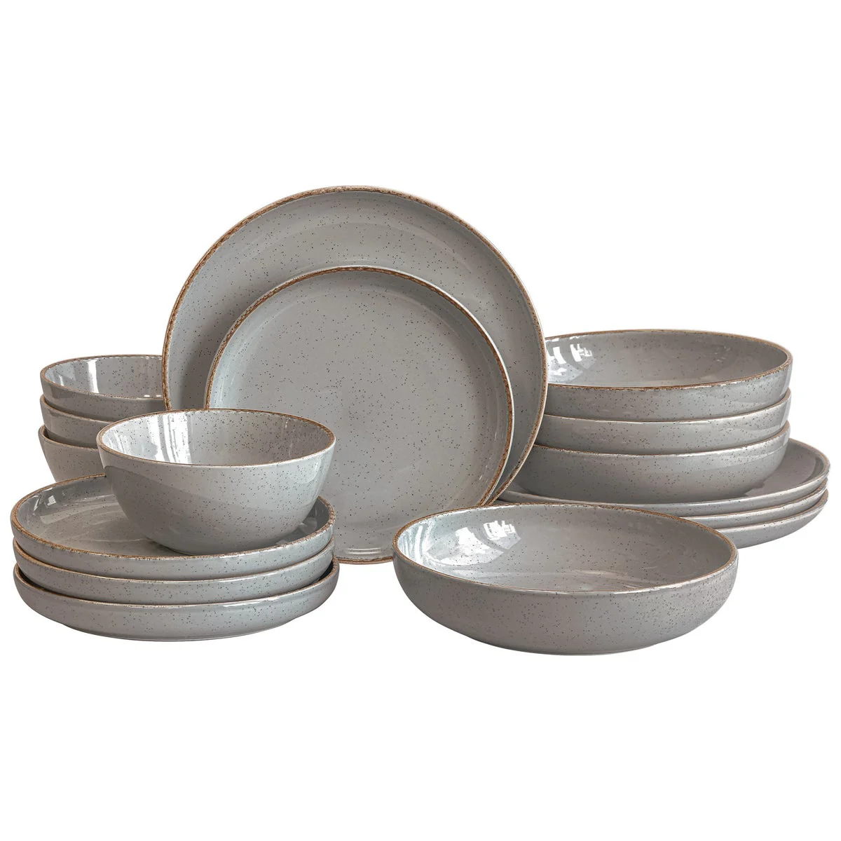 over & back Grey 16-piece Dinnerware Set - Image 5