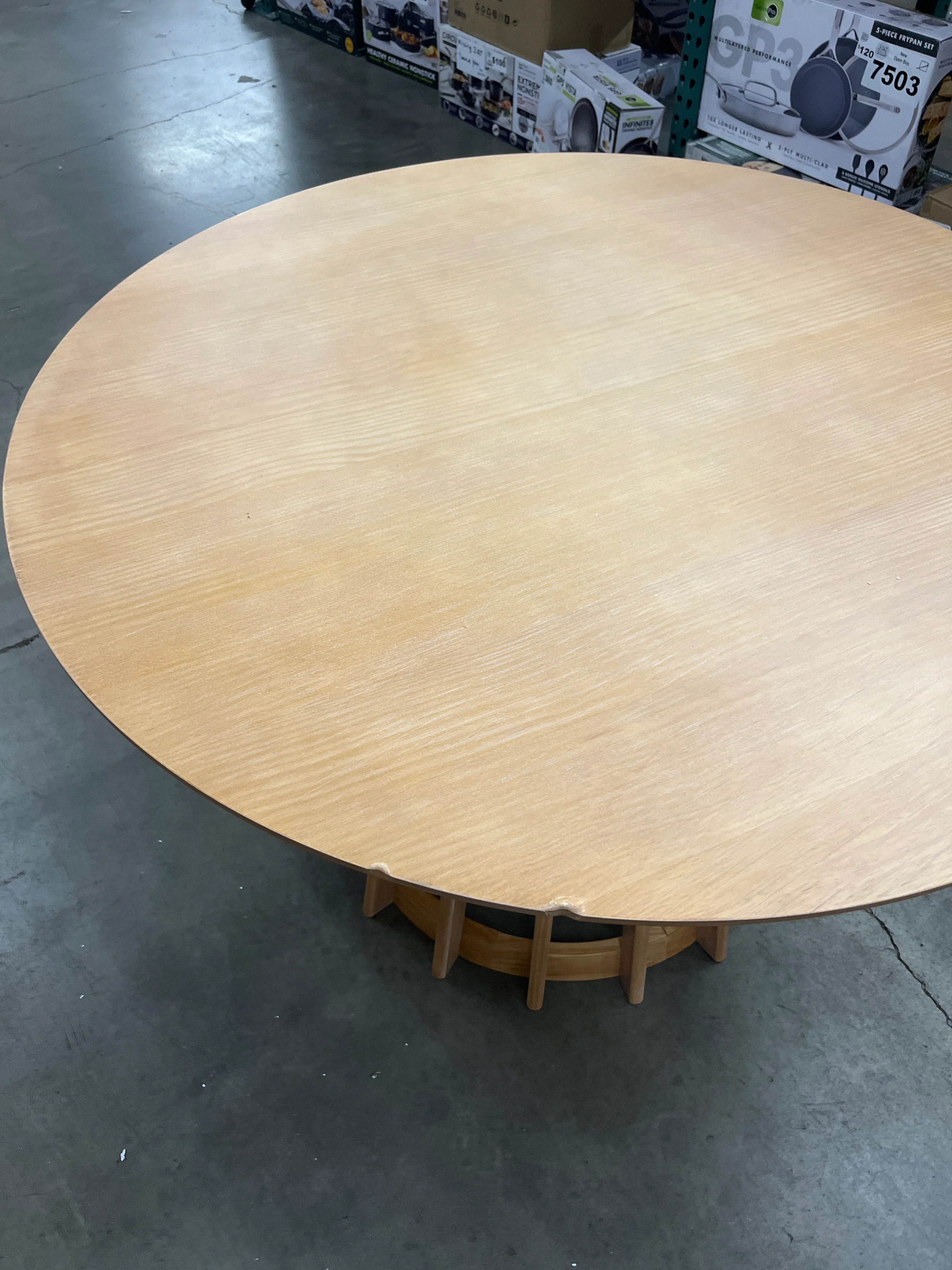 Walker Edison Scandinavian Slatted Wood Pedestal Base Dining Table, 48 Inch - Retail $399 - Image 10