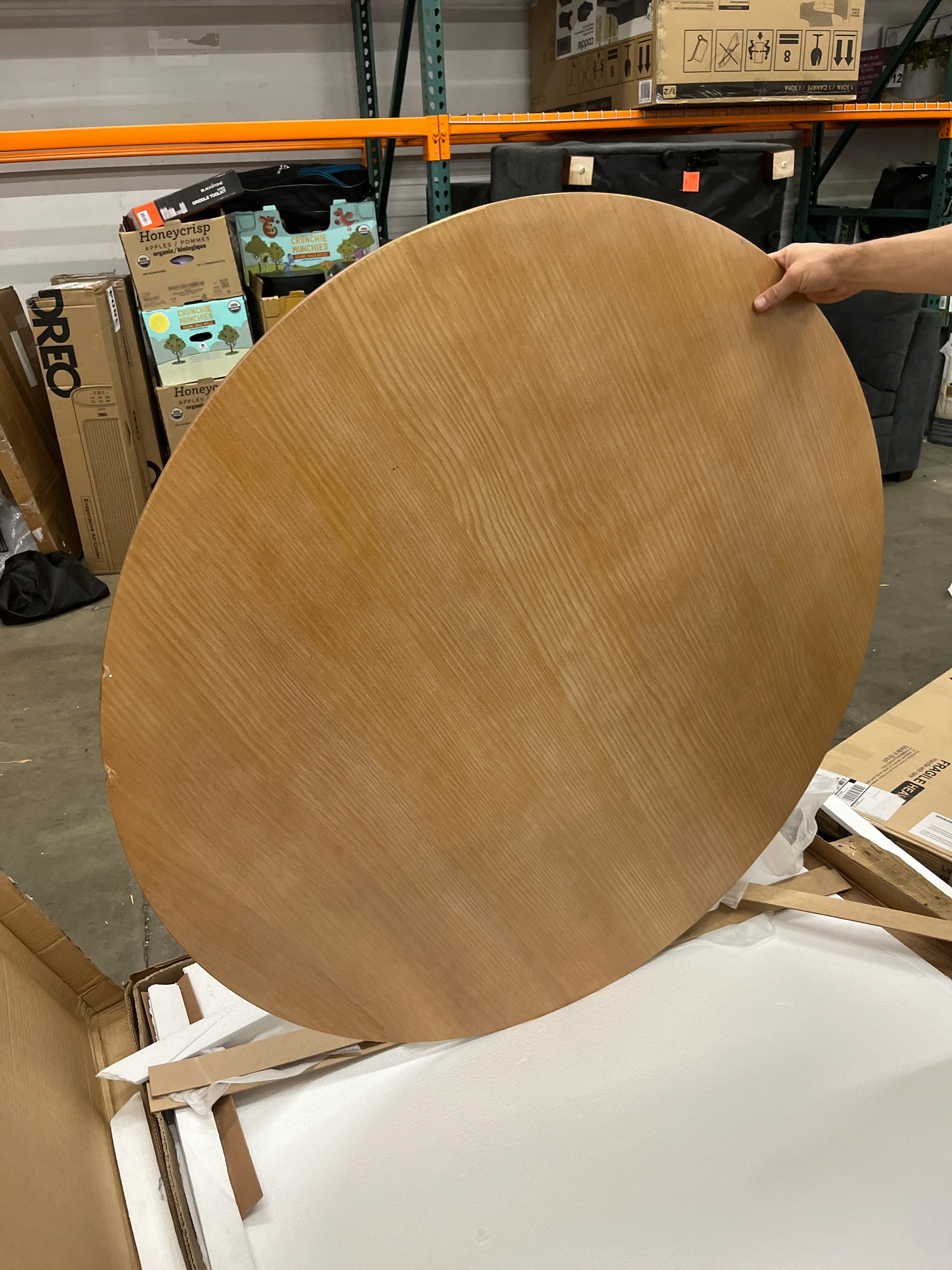 Walker Edison Scandinavian Slatted Wood Pedestal Base Dining Table, 48 Inch - Retail $399 - Image 4