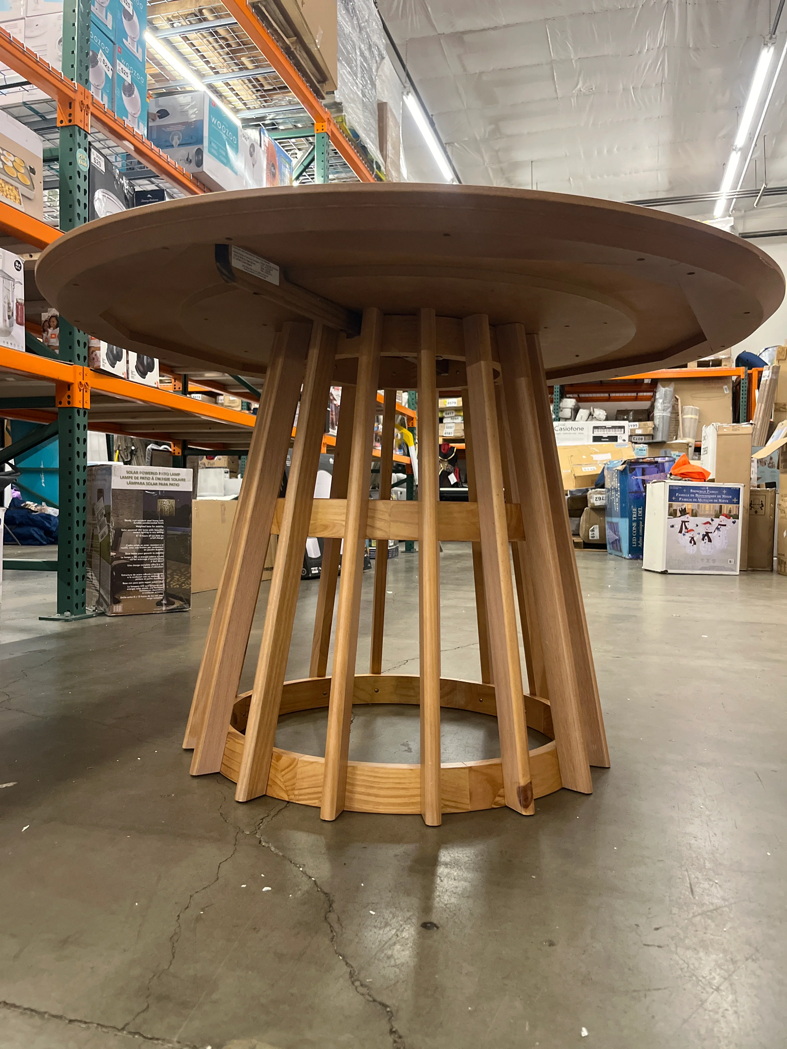Walker Edison Scandinavian Slatted Wood Pedestal Base Dining Table, 48 Inch - Retail $399 - Image 9