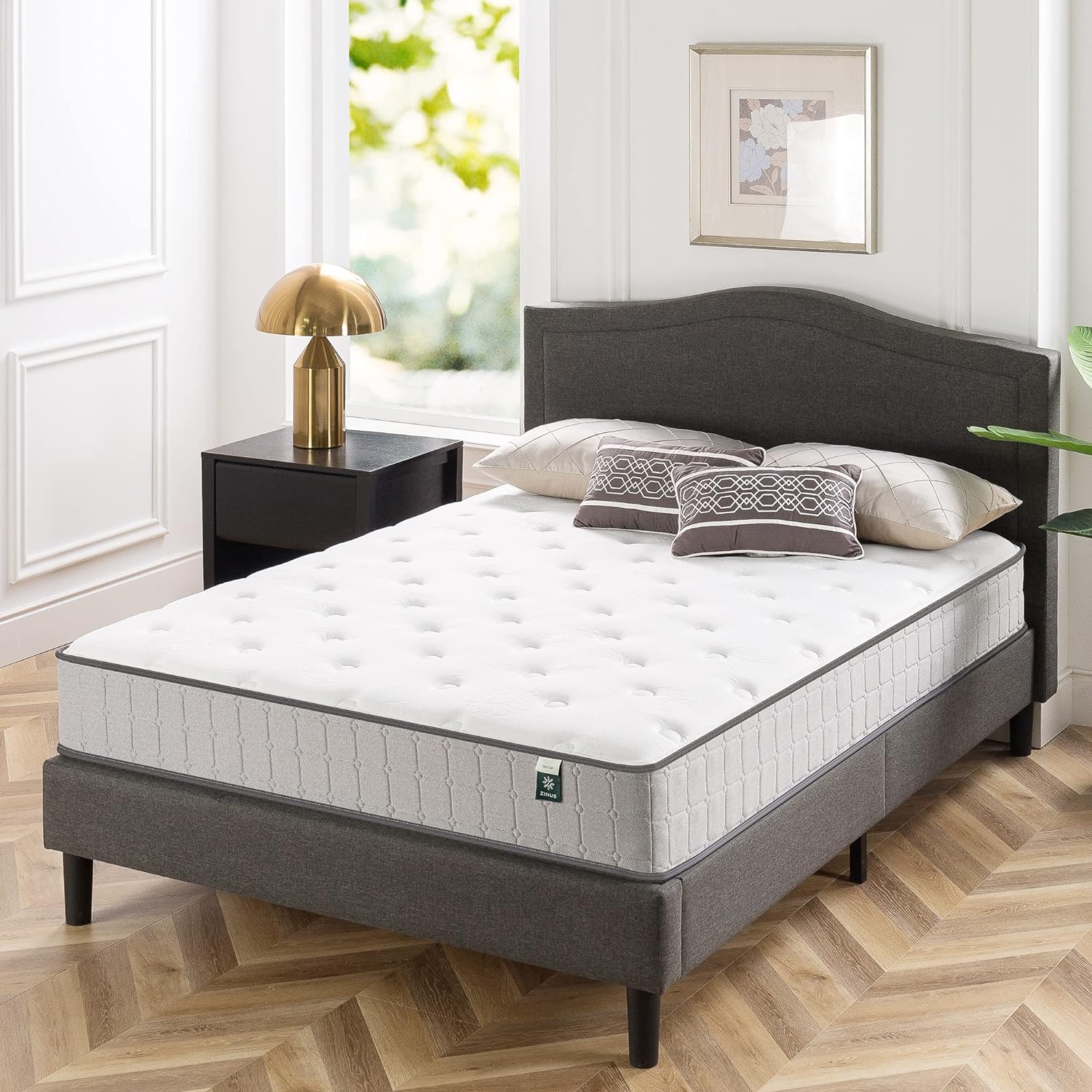 NEW - ZINUS Queen 10 Inch Comfort Support Cooling Gel Hybrid Mattress, Queen, Tight Top Innerspring Mattress, Motion Isolating Pocket Springs, Mattress in A Box - Retail $239 - Image 2