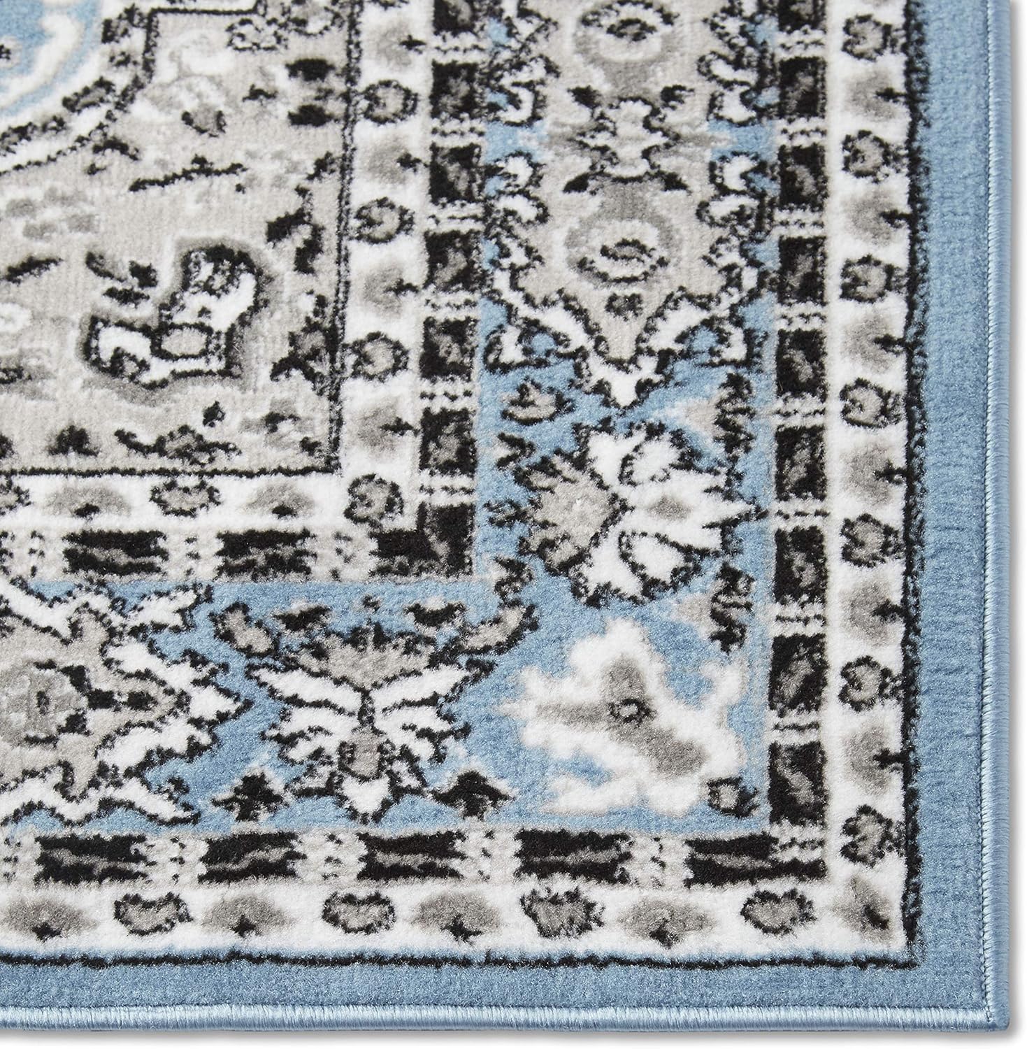 NEW - Home Dynamix Premium Sakarya Traditional Medallion Border Area Rug, Blue, 7ft 8in x 10ft 7in Rectangle - Retail $149 - Image 2