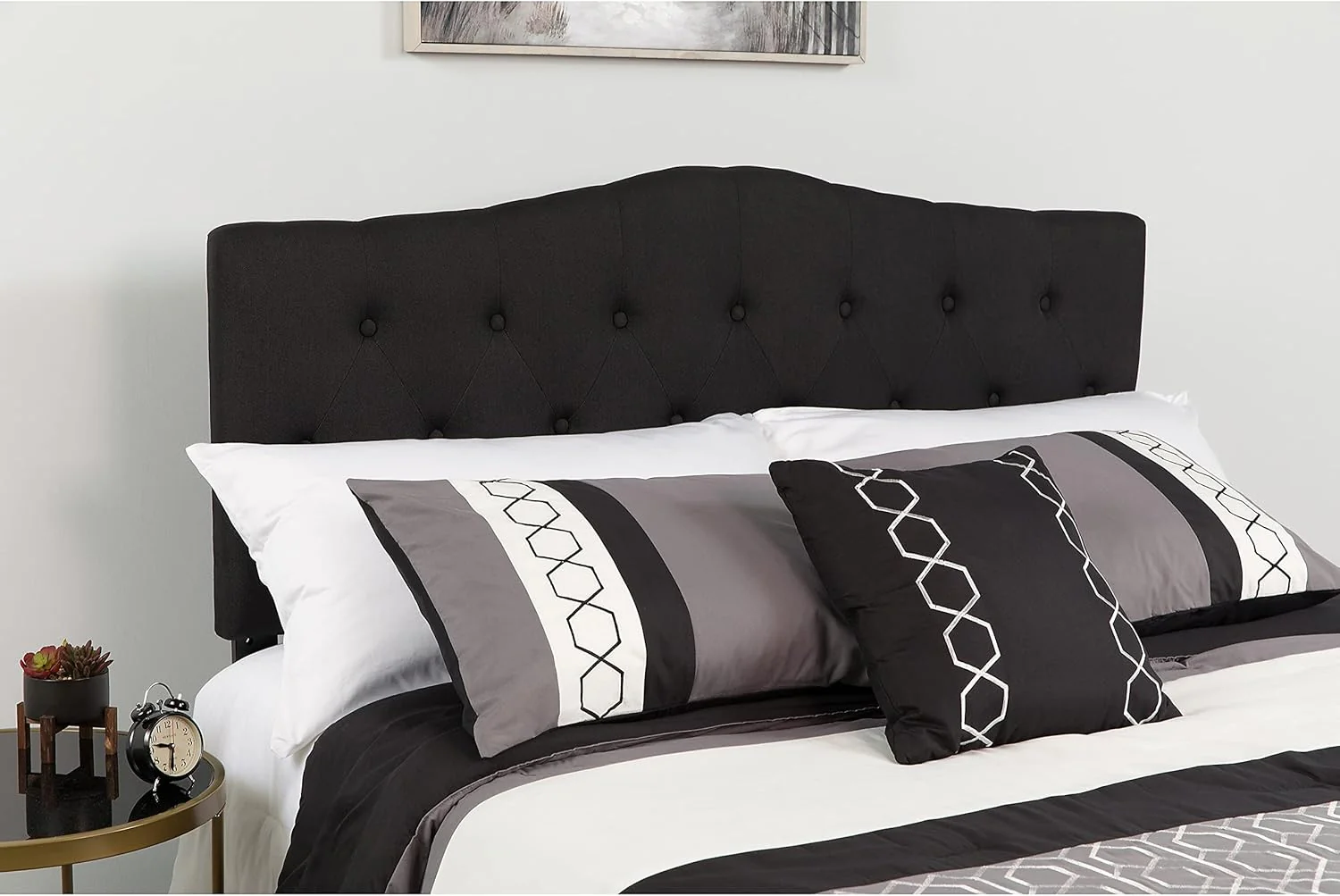 NEW - Flash Furniture FULL Cambridge Tufted Upholstered Headboard in Black Fabric - Retail $147 - Image 2