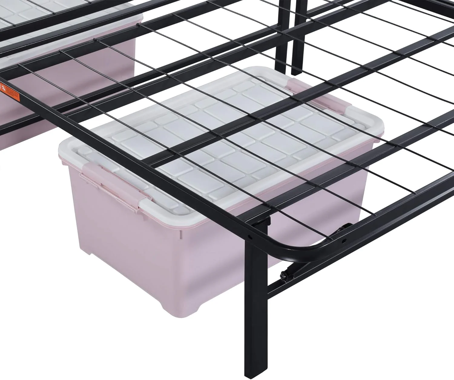 NEW - PrimaSleep 14 Inch Foldable Heavy Duty Metal Bed Frame/Under-Bed Storage/Comfortable Base Bed Frame/No noise/Black/Full - Retail $65 - Image 3