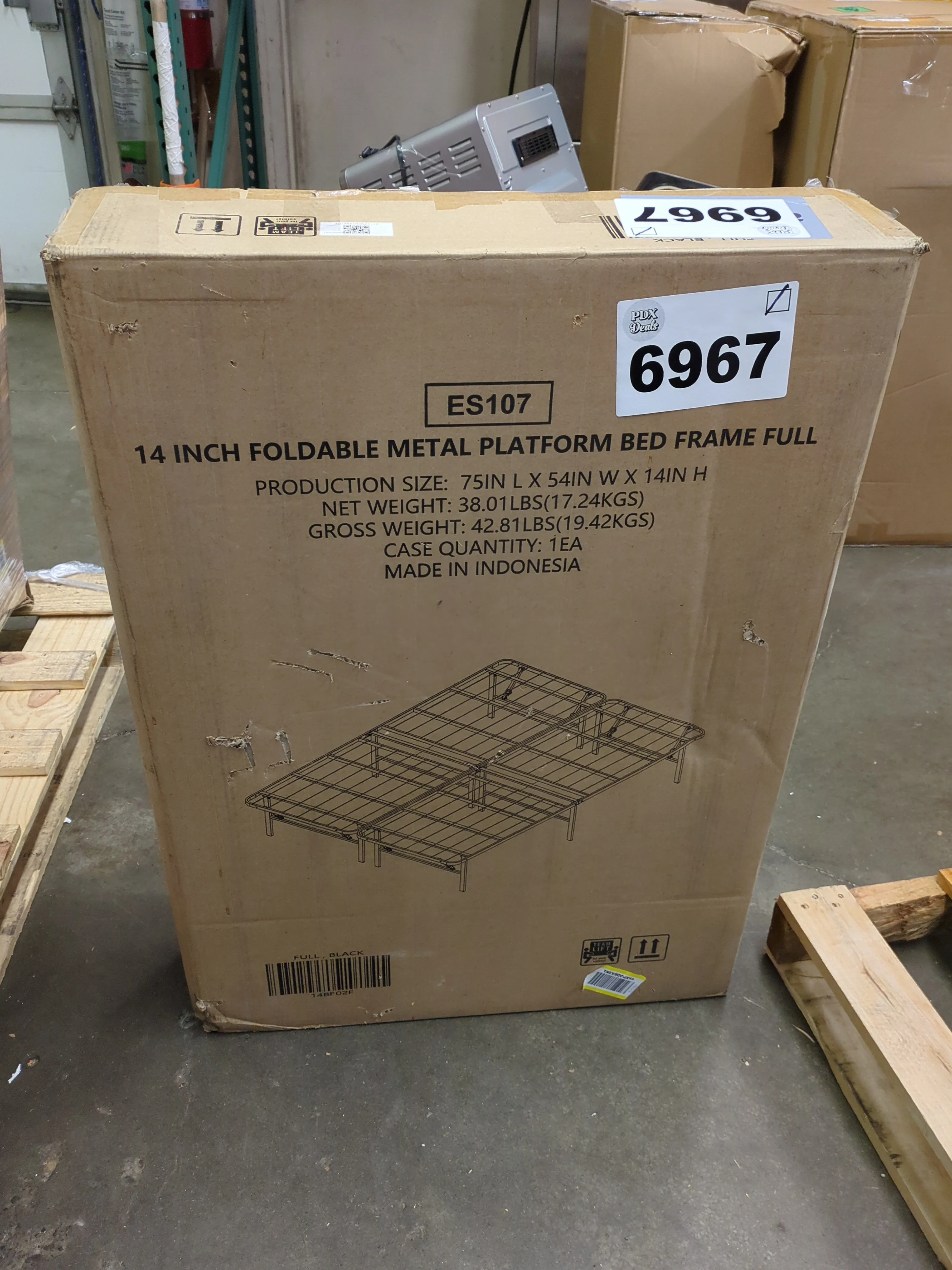 NEW - PrimaSleep 14 Inch Foldable Heavy Duty Metal Bed Frame/Under-Bed Storage/Comfortable Base Bed Frame/No noise/Black/Full - Retail $65 - Image 5