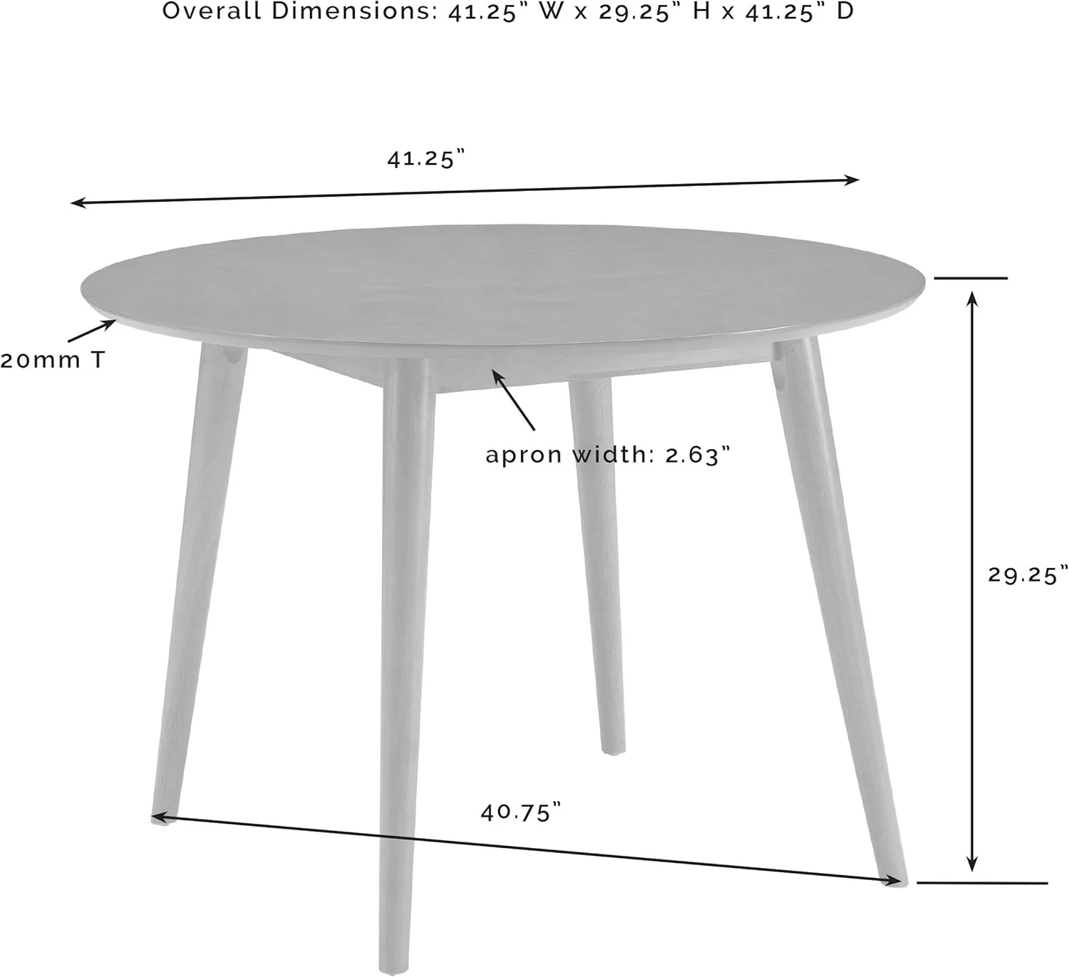 NEW - Crosley Furniture Landon Mid-Century Modern Round Wood Dining Table, Mahogany - Retail $179 - Image 3