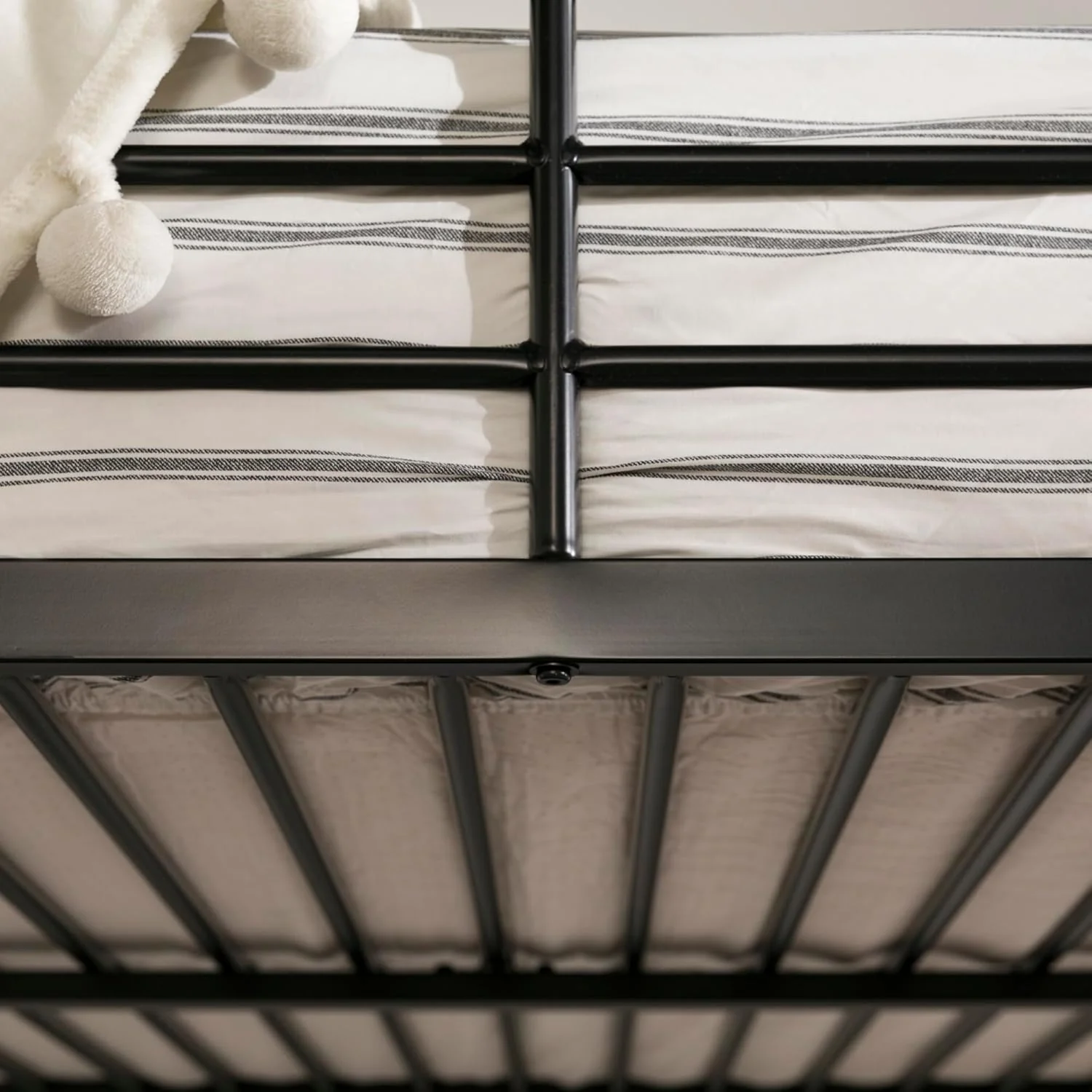 Walker Edison Timothee Urban Industrial Metal Double over Loft Bunk Bed, Full Loft, Black - Image 8